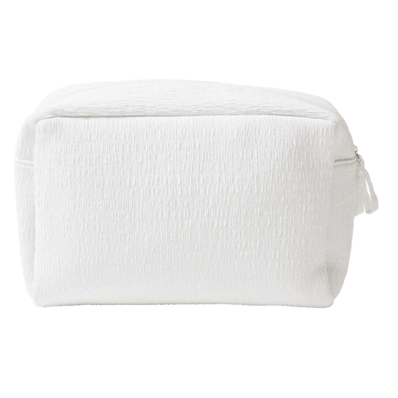 Trousse de toilette en tissu 20x6xH13cm (2 modèles blanc ou ocre)