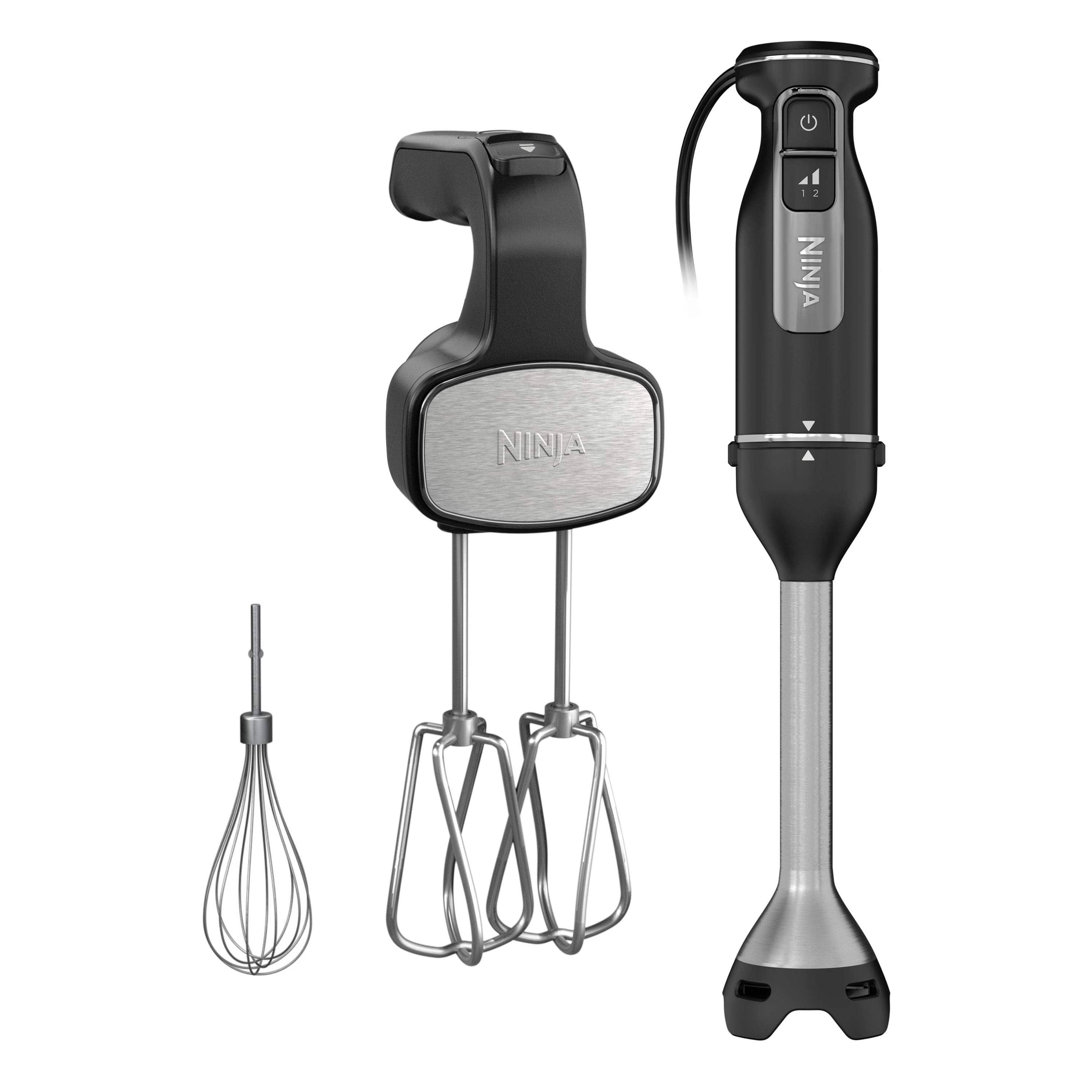 Ninja Foodi Power Mixer System Black Immersion Blender and Hand-Mixer Combo CI100