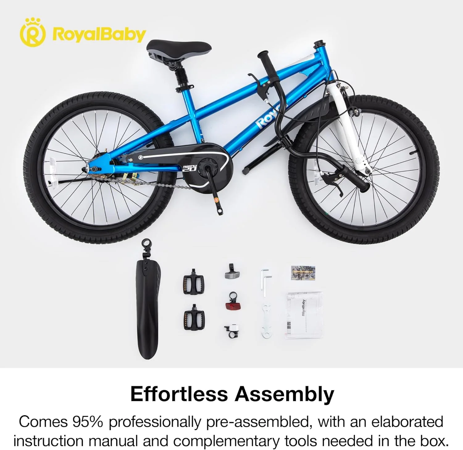 Royalbaby Freestyle 20" Bicycle for Boys and Girls Ages 9-12 Years, Blue(Blue) - Image 8