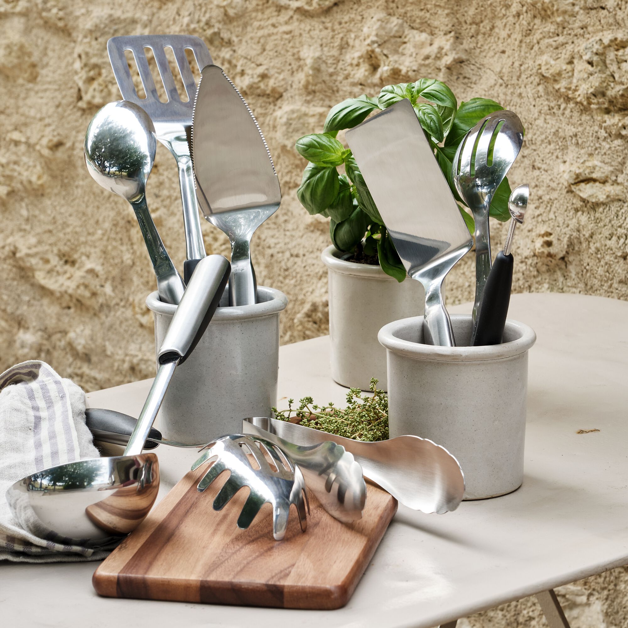 OXO - Cuillère de service perforée en inox 28cm - gris métallisé