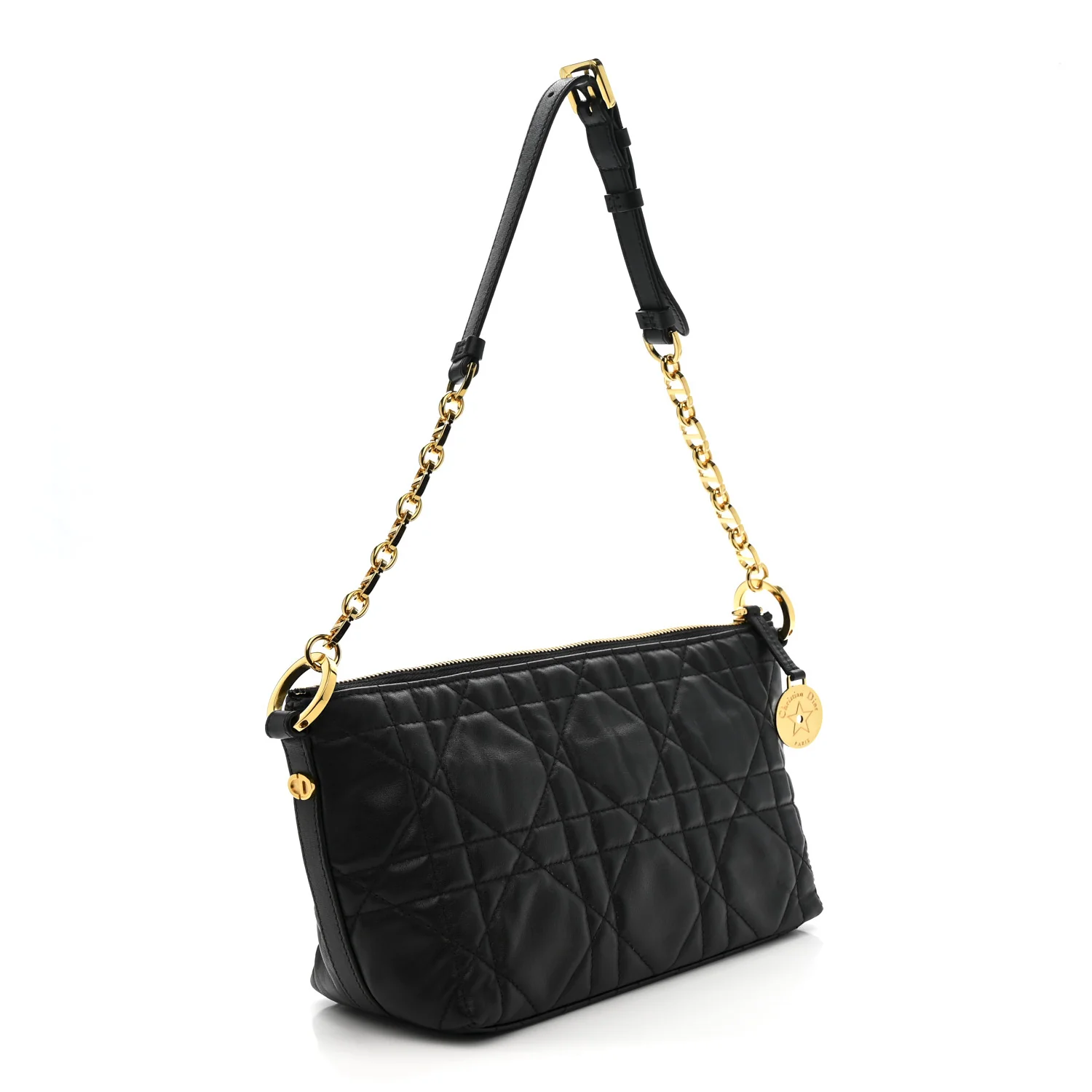 Lambskin Macrocannage DiorStar Hobo Bag Black