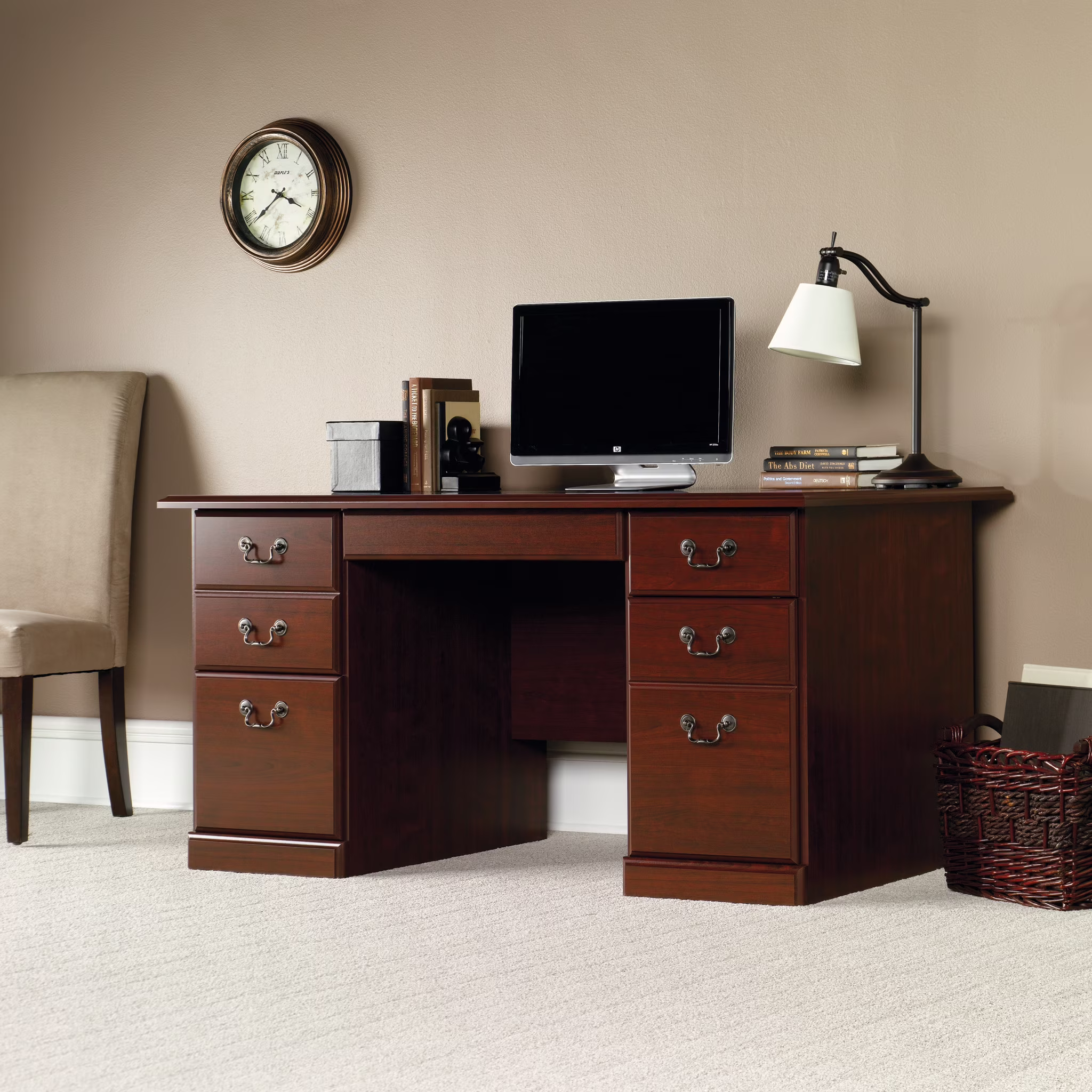 Heritage Hill Computer Desk, Classic Cherry Finish(Classic Cherry)