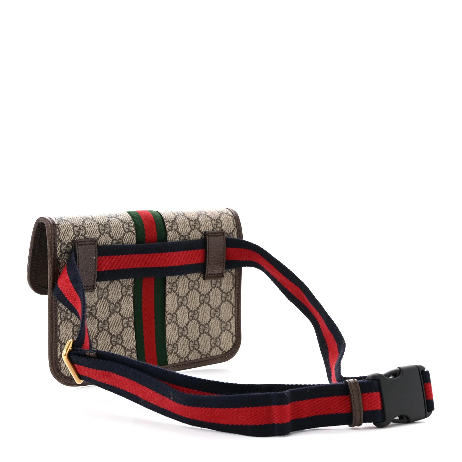 GG Supreme Monogram Web Small Ophidia Belt Bag Brown