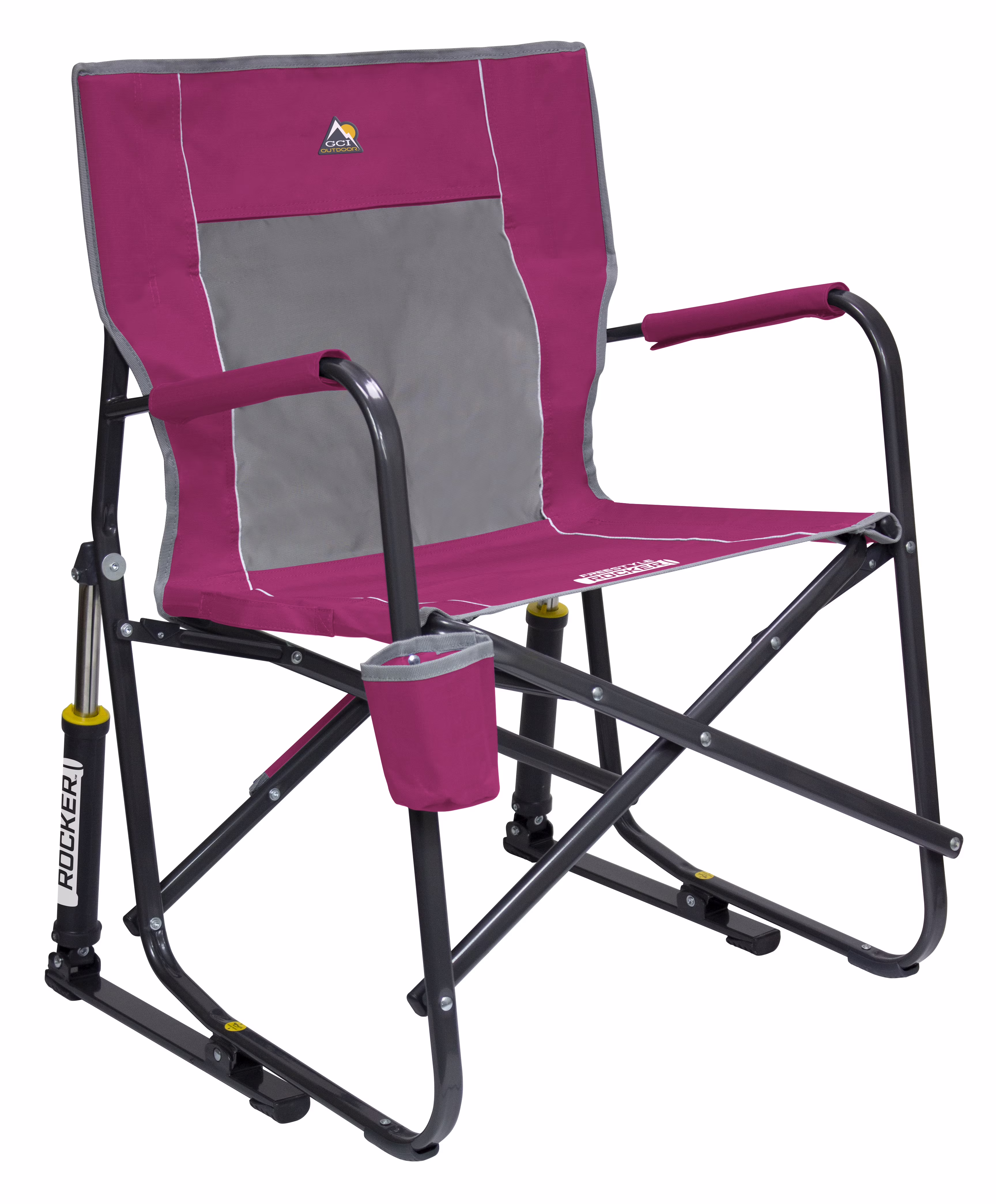 Freestyle Rocker Foldable Rocking Camp Chair, Maroon(Maroon) - Image 9