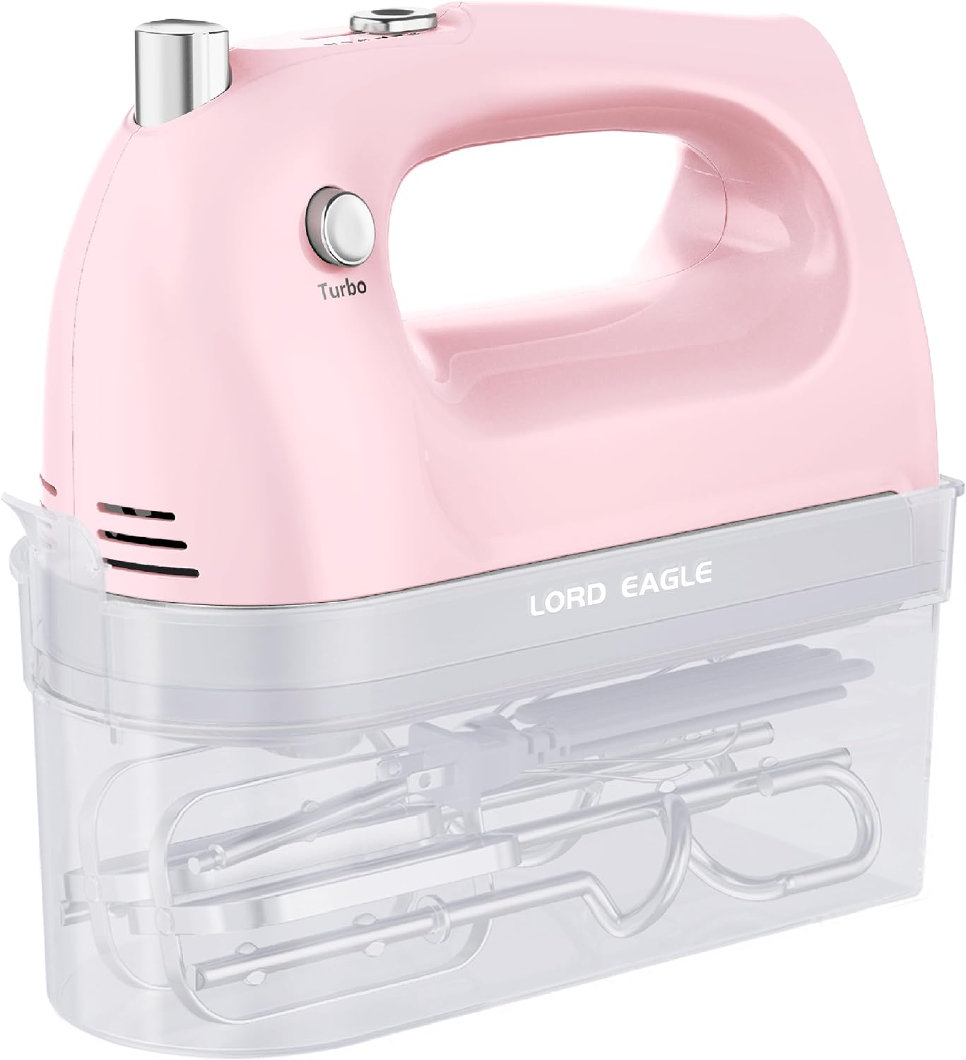 Lord Eagle Hand Mixer Electric Handheld 400W, 5-Speed, Lightweight, Pink