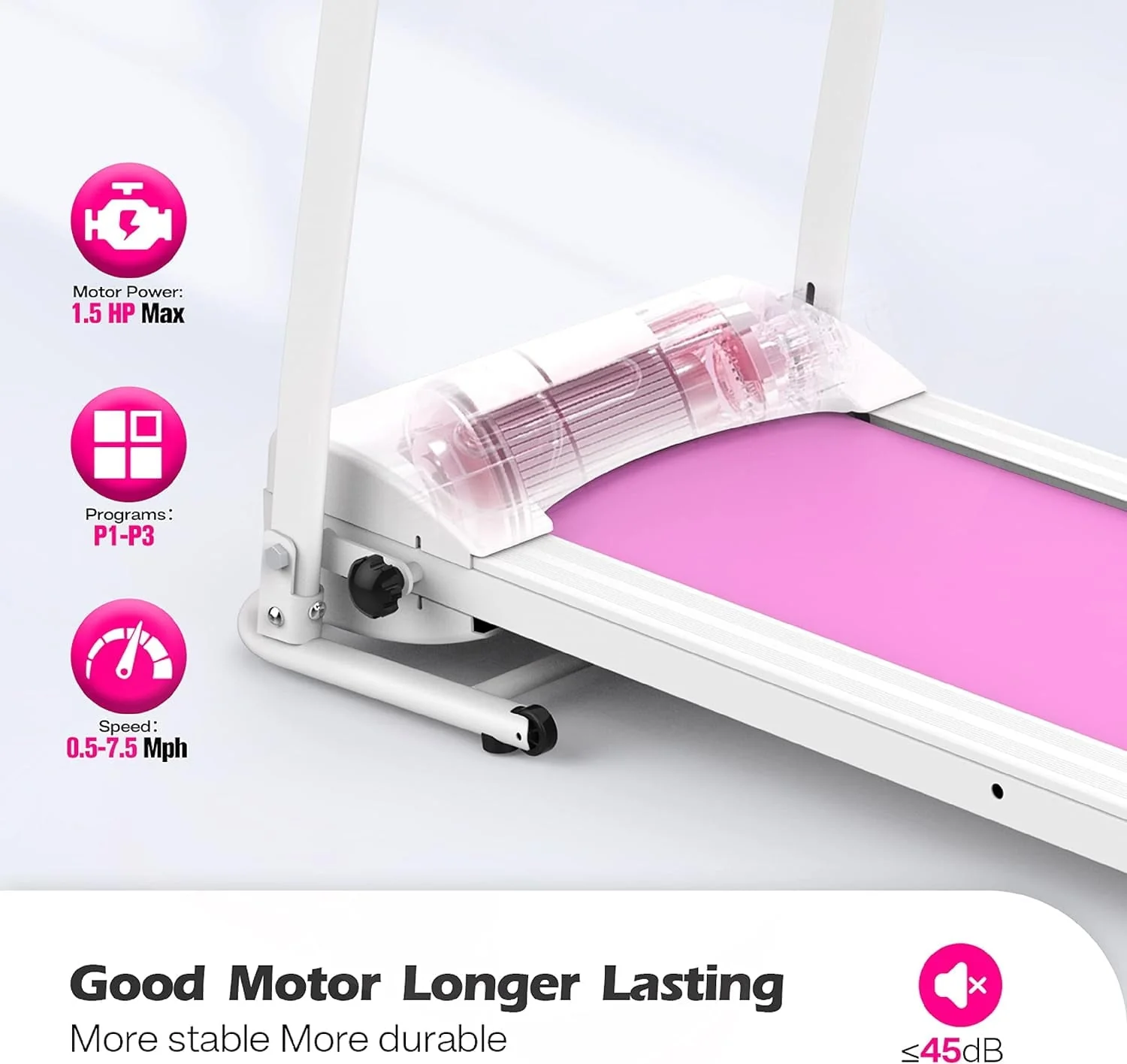 Clearance! Folding Treadmill 2.5HP Electric Treadmill with MP3 Speake LED Display Running Walking Jogging for Home Office - Image 6