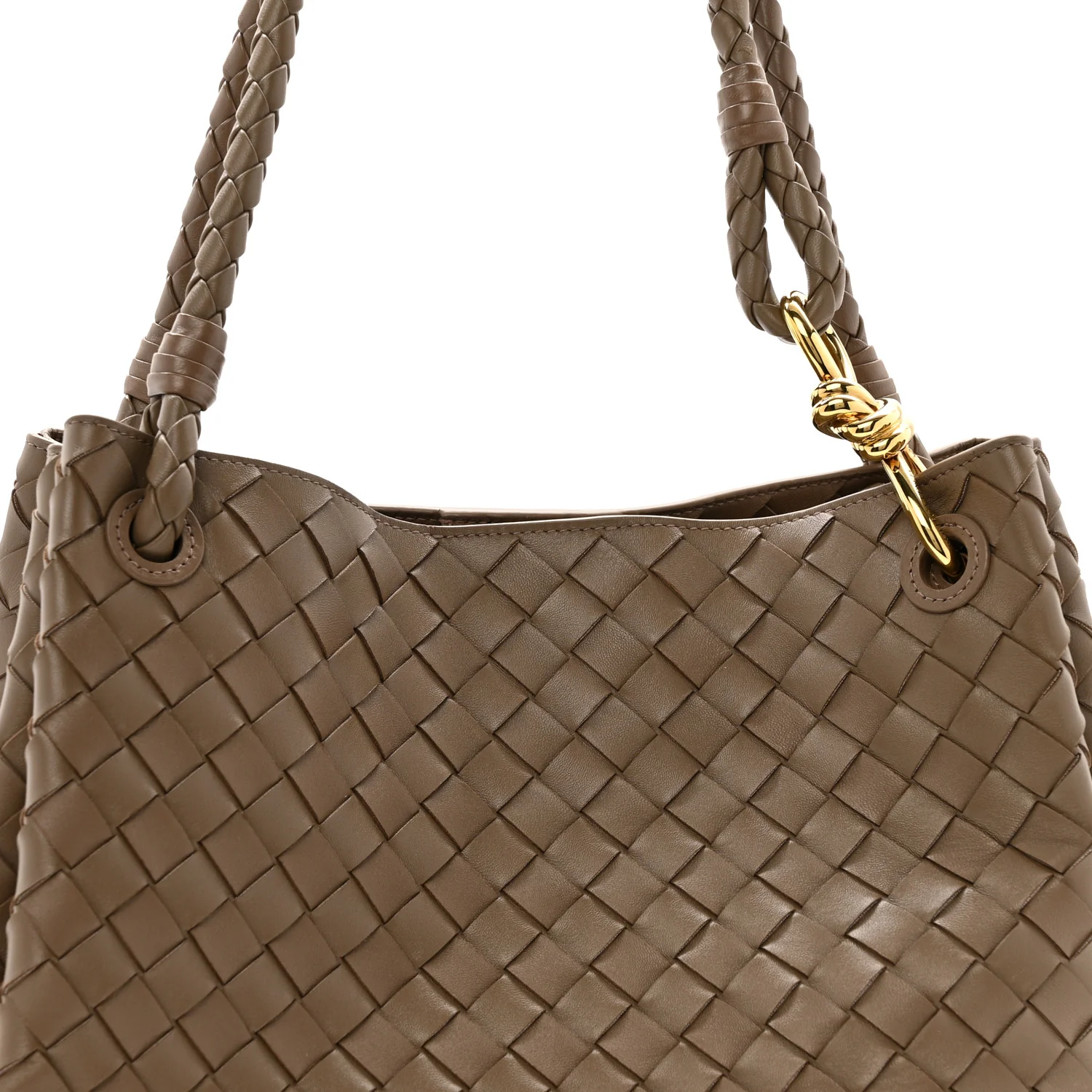 Nappa Intrecciato Large Andiamo Parachute Shoulder Bag Pinecone