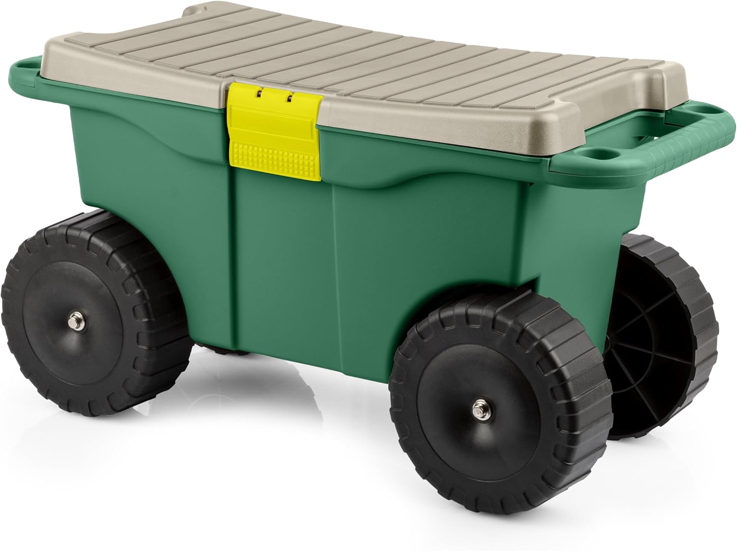Pure Garden Rolling Garden Cart with Seat, Green