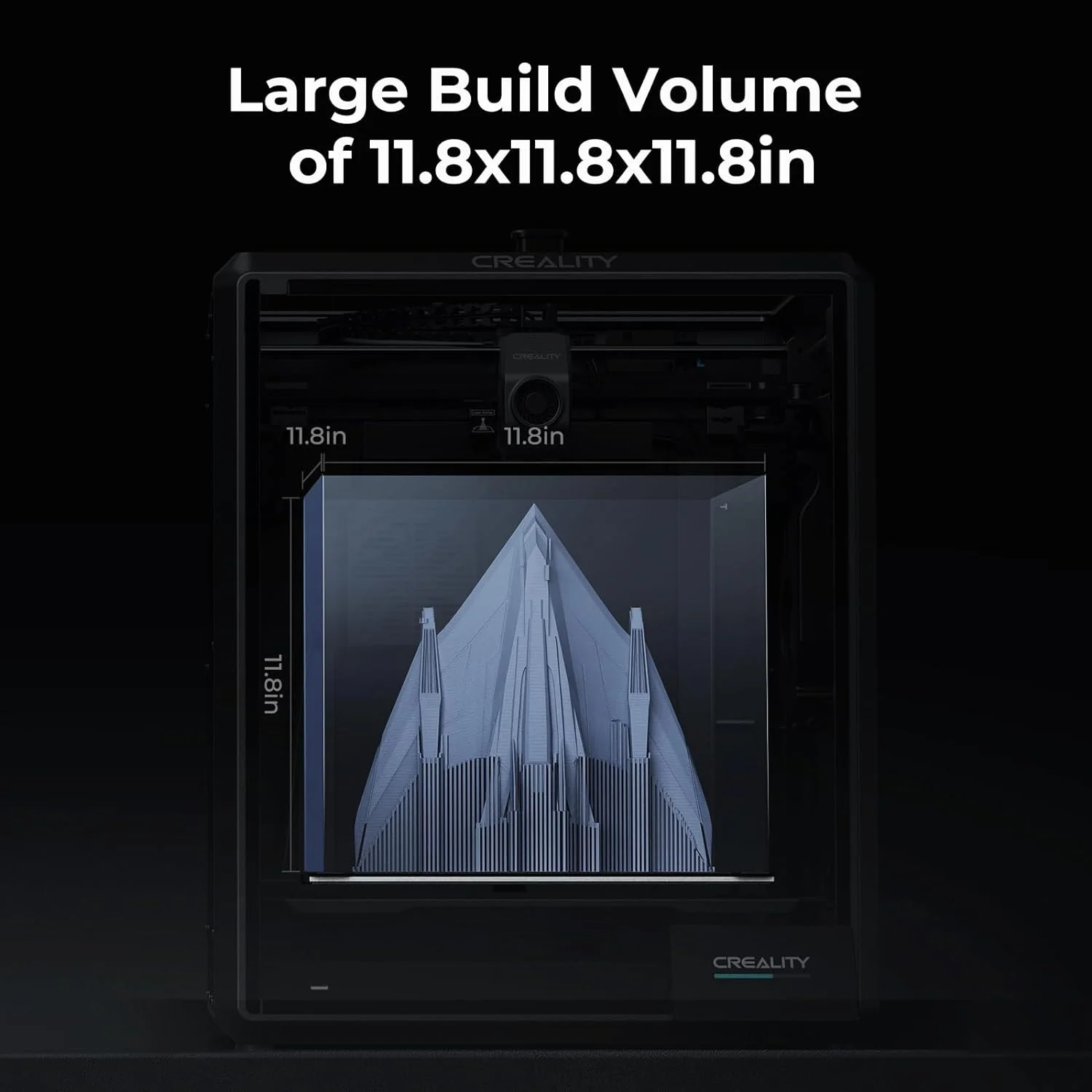 K1 Max 3D Printer with 600mm/s High-Speed Fused Deposition Modeling 3D Printing Smart AI Function 300��C High-Temperature Nozzle Direct Extruder Auto Leveling Printing Size 11.81x11.81x11.81 - Image 3