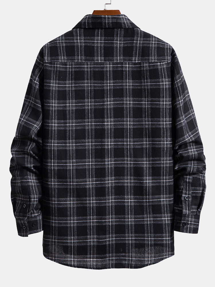 Chemise à carreaux boutonnée avec poche