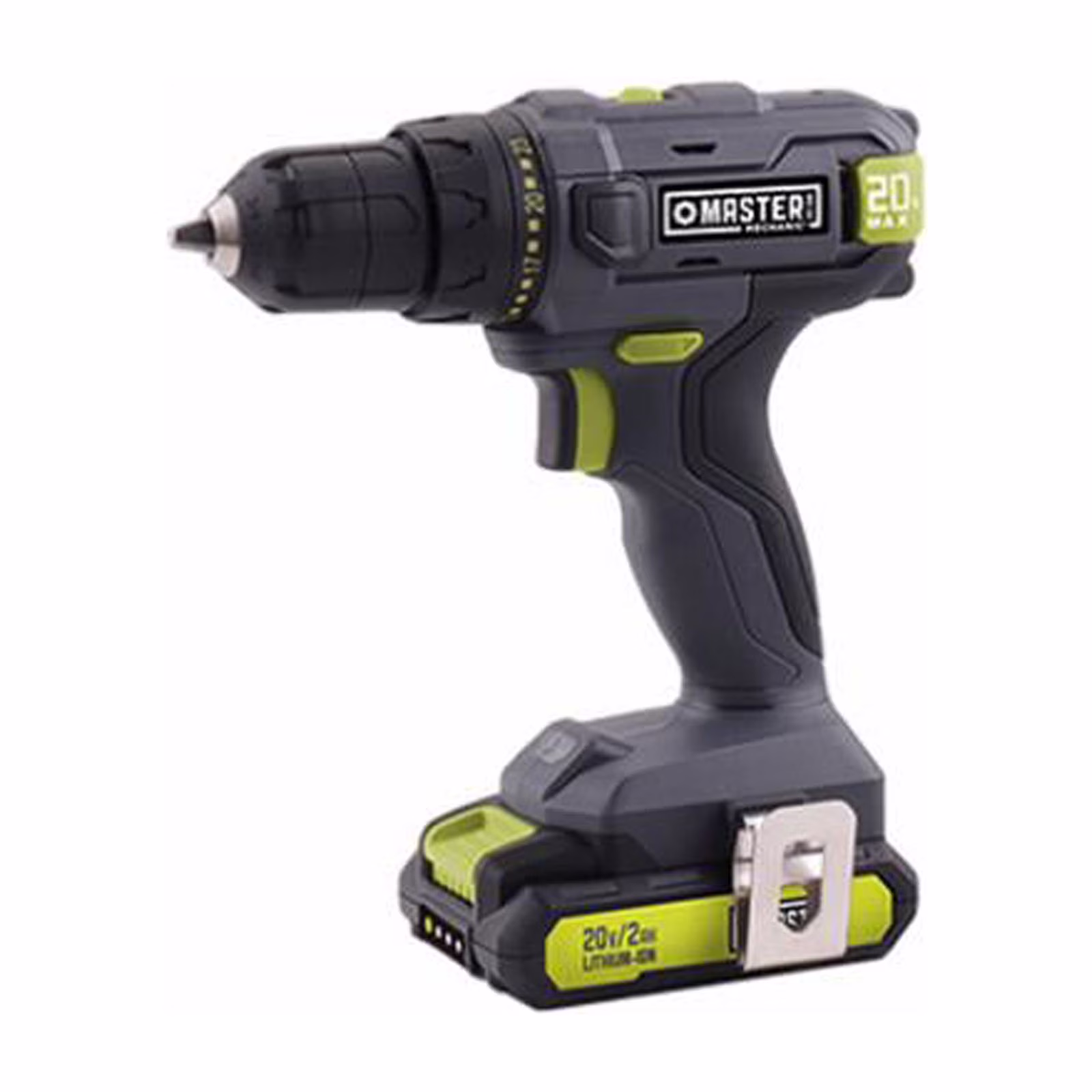 Master Mechanic ML-CD177GD-200S 20-Volt Compact Cordless Drill Kit, 3/8-In., Battery - Quantity 5