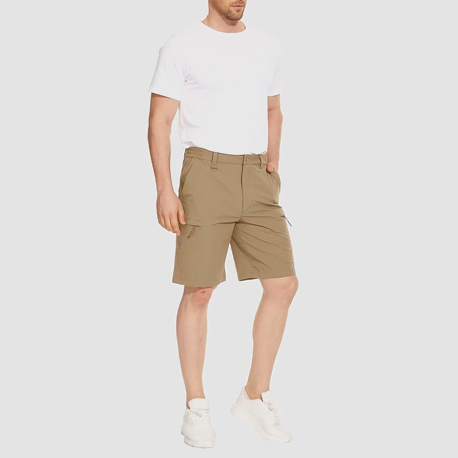 Short de randonnée pour homme, 5 poches, imperméable, en tissu ripstop à séchage rapide, idéal pour les activités de plein air.