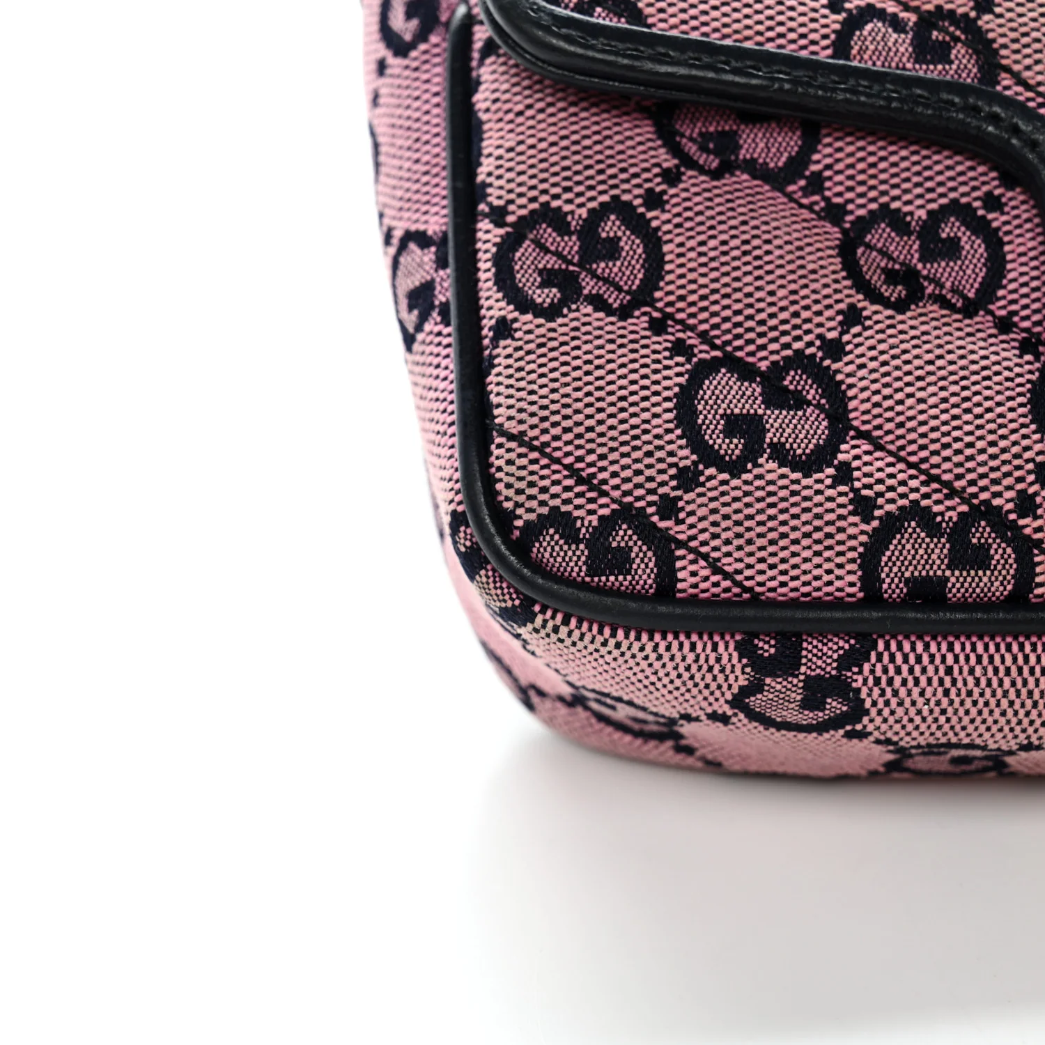 Monogram Multicolor Matelasse Diagonal Super Mini GG Marmont Shoulder Bag Pink Blue