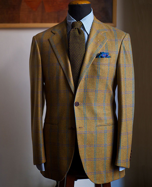 Blazer vintage à carreaux, revers cranté, deux boutons et poche poitrine