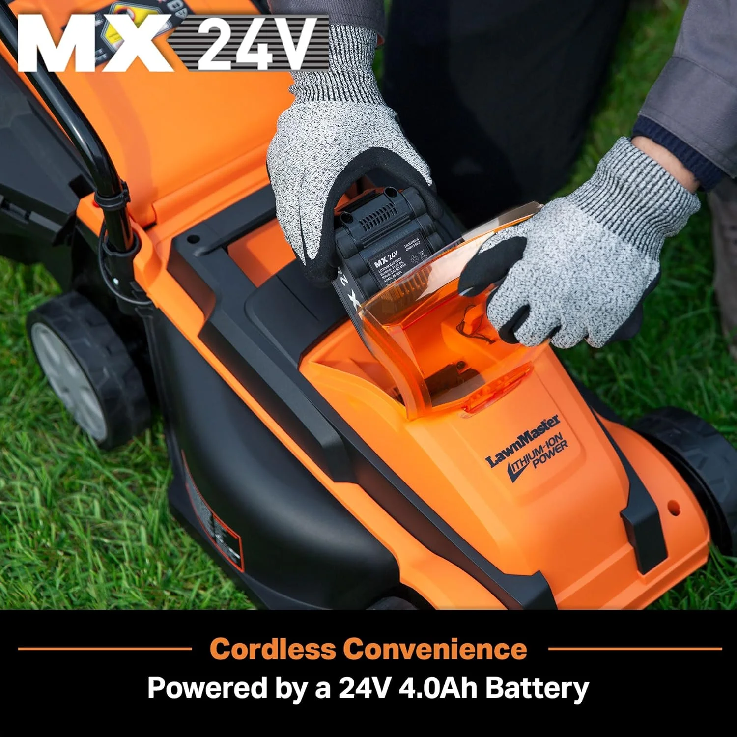 13in 24 V Cordless Lawn Mower with Push Button Start(Single) - Image 5