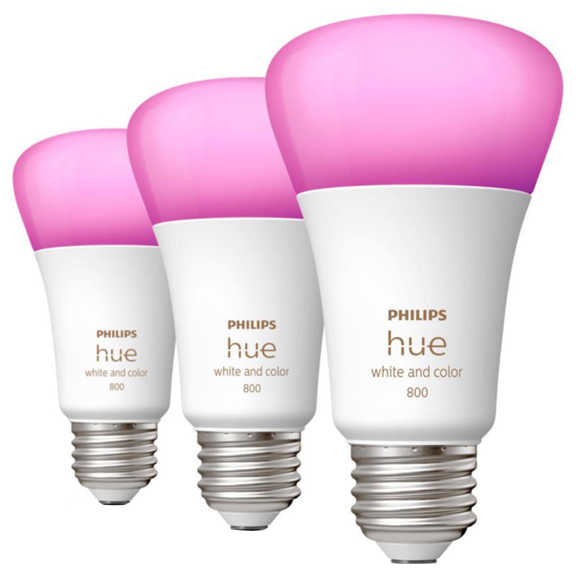 Philips 562785 Hue White & Color Ambiance A19 Bluetooth LED Smart Bulbs 3-Pack