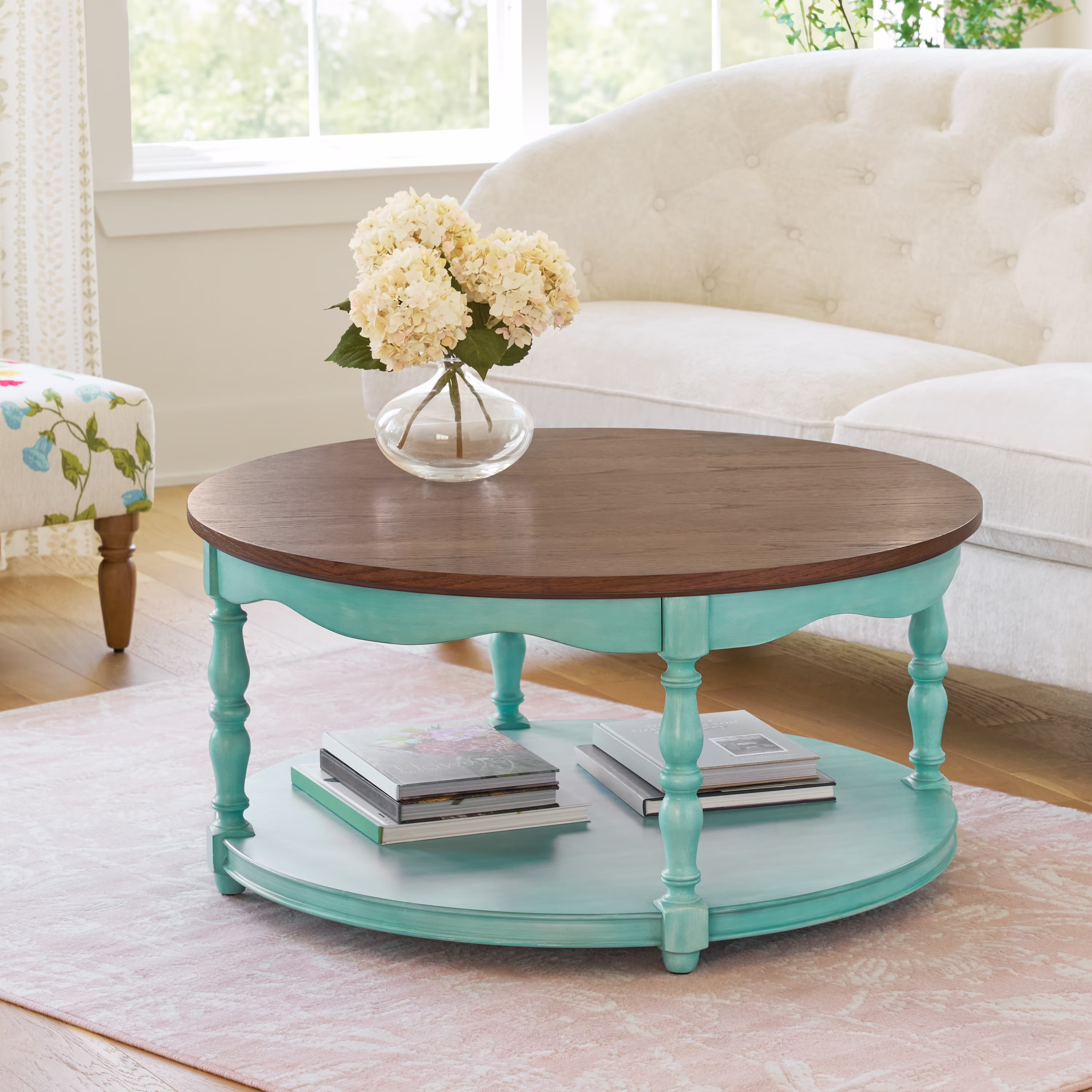 Helen Round Coffee Table, Teal(Teal)