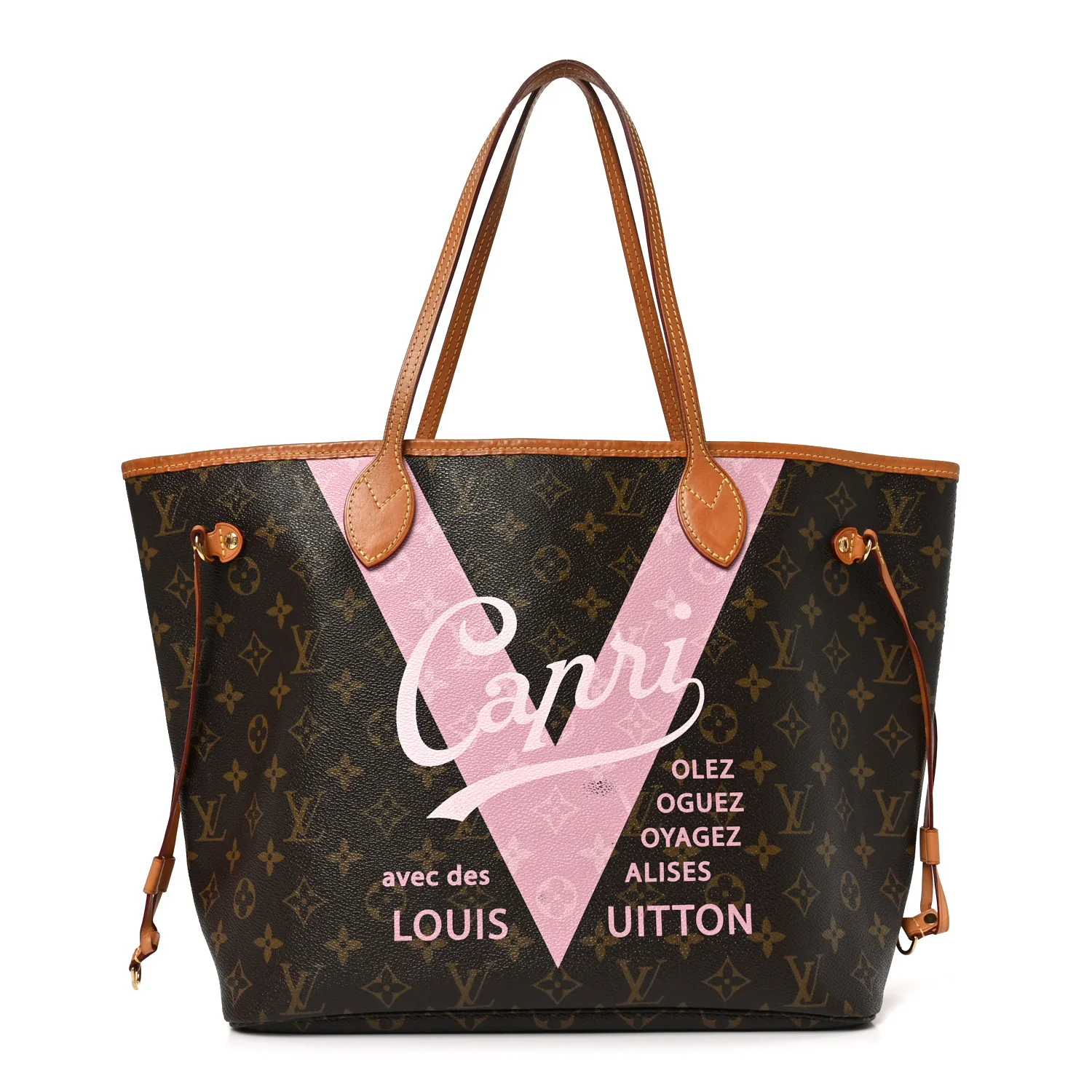 Monogram Sydney V Neverfull MM Rose Ballerine