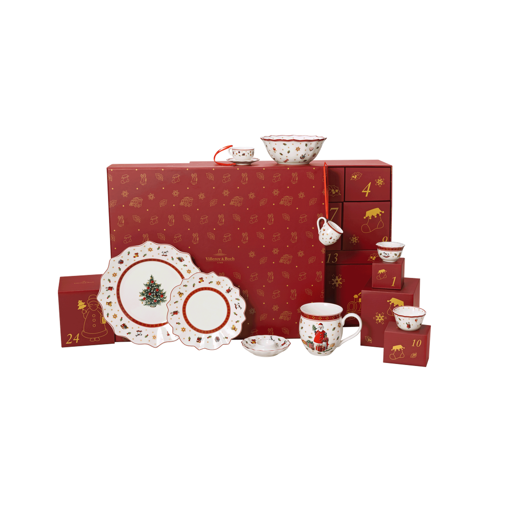 Christmas Toy's Advent calendar - Multi-colored, 19.1'' x 15.8'' x 6'', Premium Porcelain