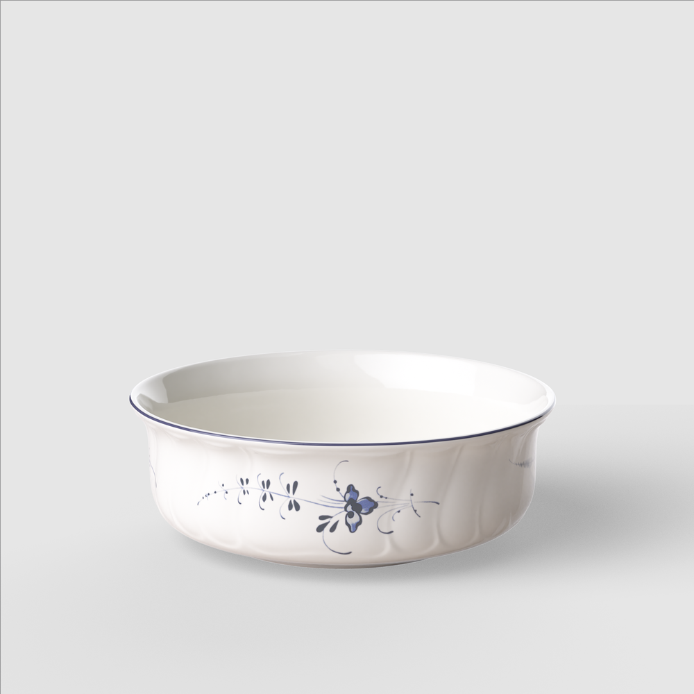 Vieux Luxembourg Serving Bowl - White, 37.2 oz, Premium Porcelain