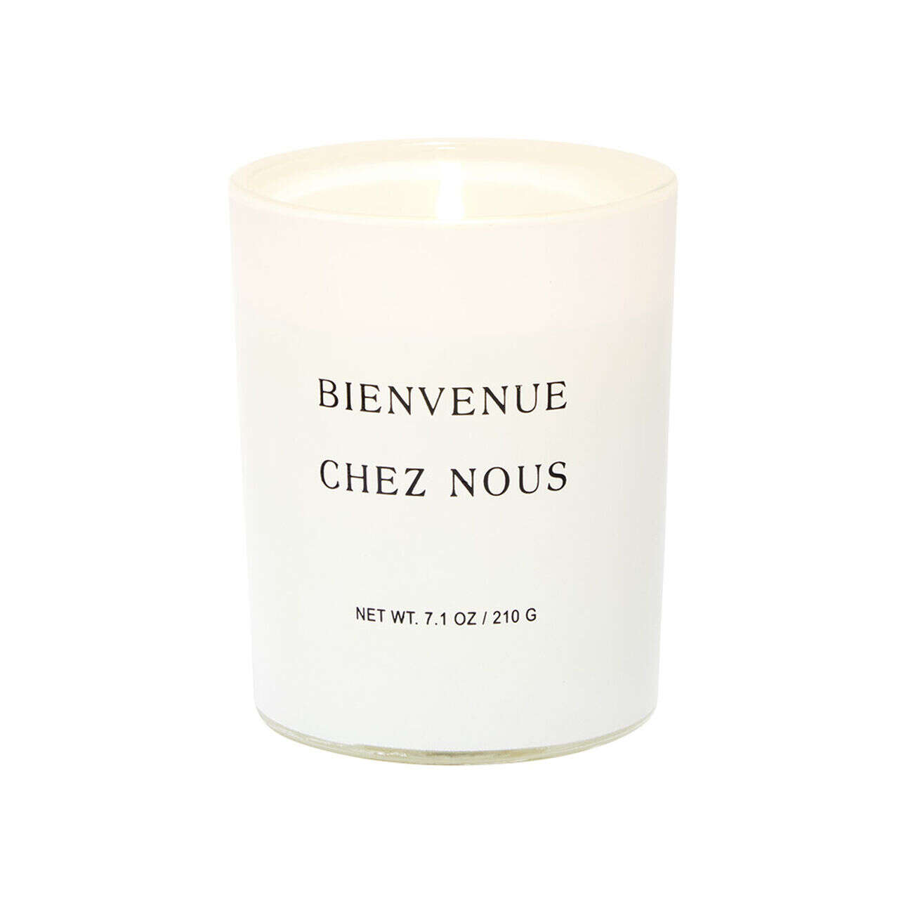 Bougie dans verre inscription Bienvenue chez nous senteur vanille