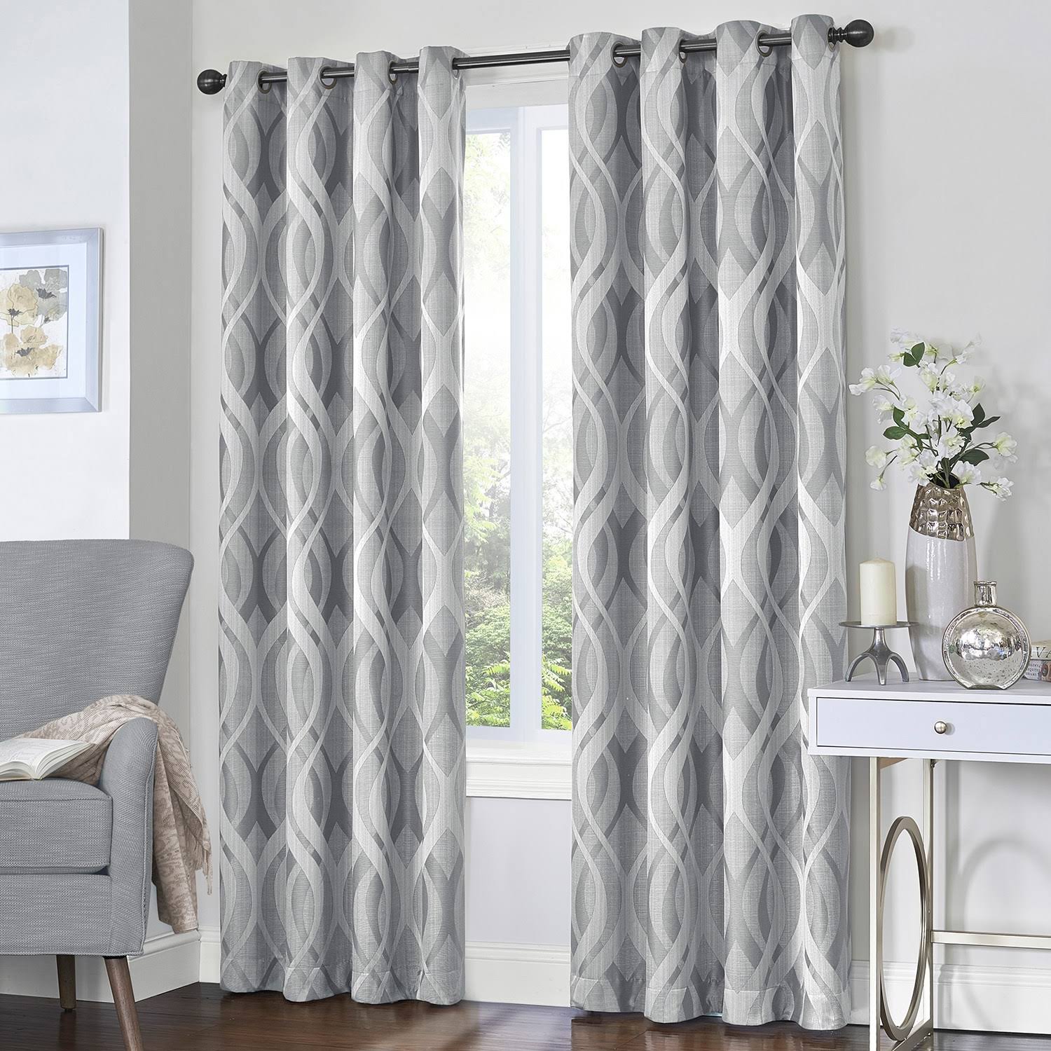 Eclipse Caprese Thermalayer Blackout Window Curtain - Silver - 52 X 95