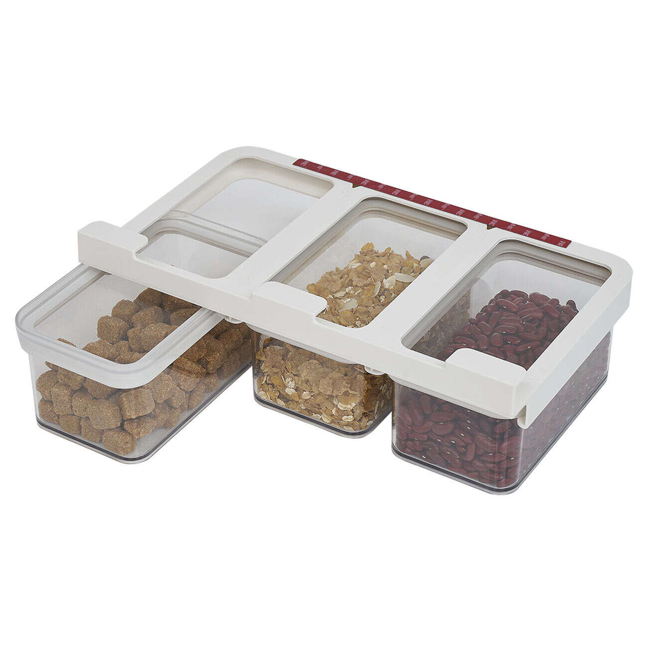 Boîte alimentaire 3en1 à fixer sur étagère L33x19xH11cm