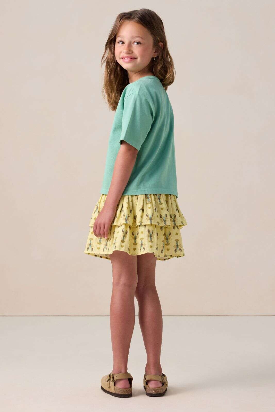 Lichtgele rok met print