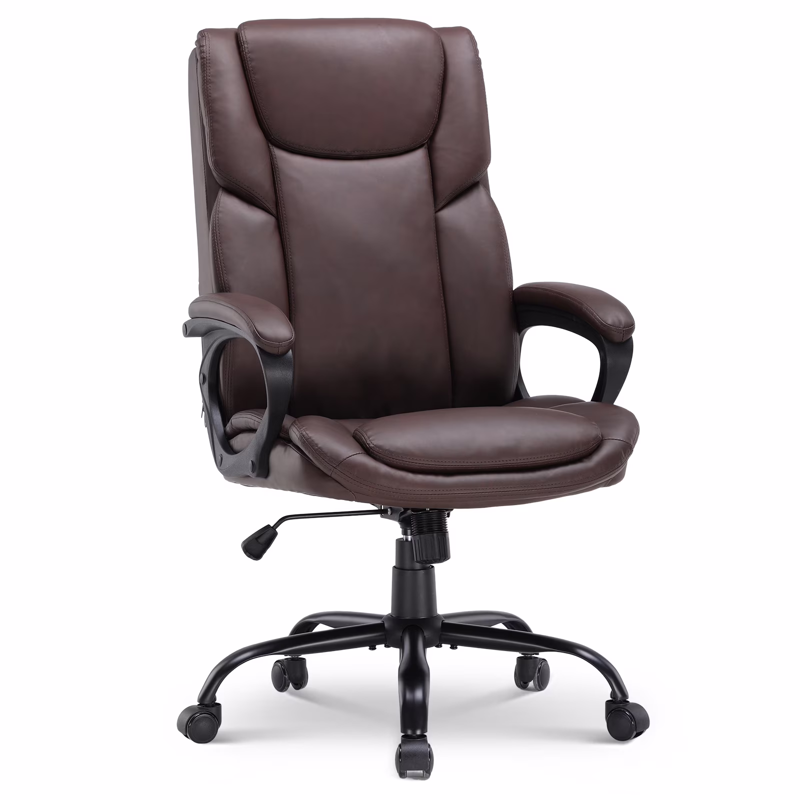Executive Ergonomic High Back Leather Home Office Desk Chair, Black(Black) - Image 3