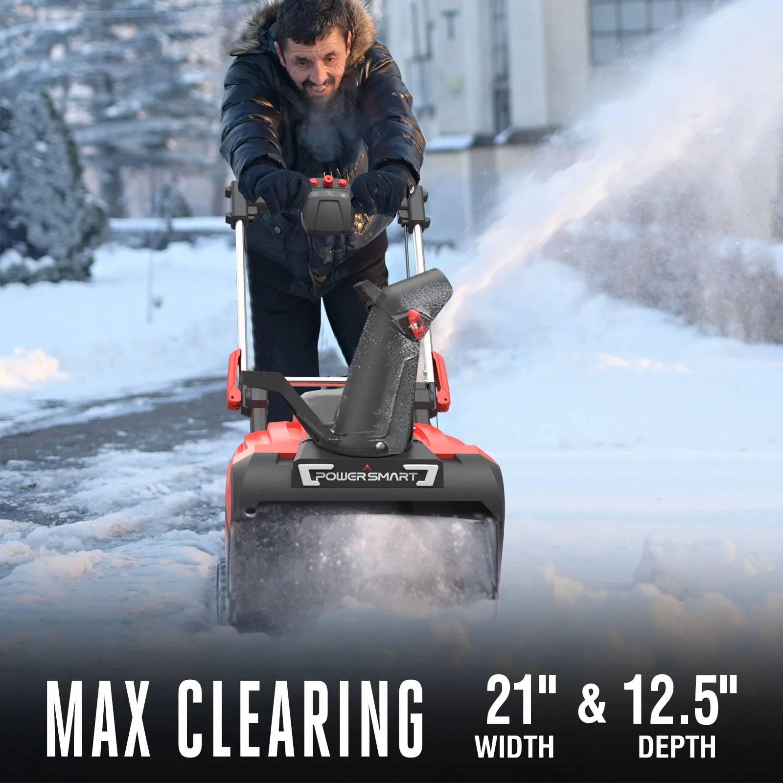 PowerSmart 21" 80V Cordless Snow Blower, 6 0Ah Battery Powered Snow Thrower, DB2801RW 3P1 Image 5