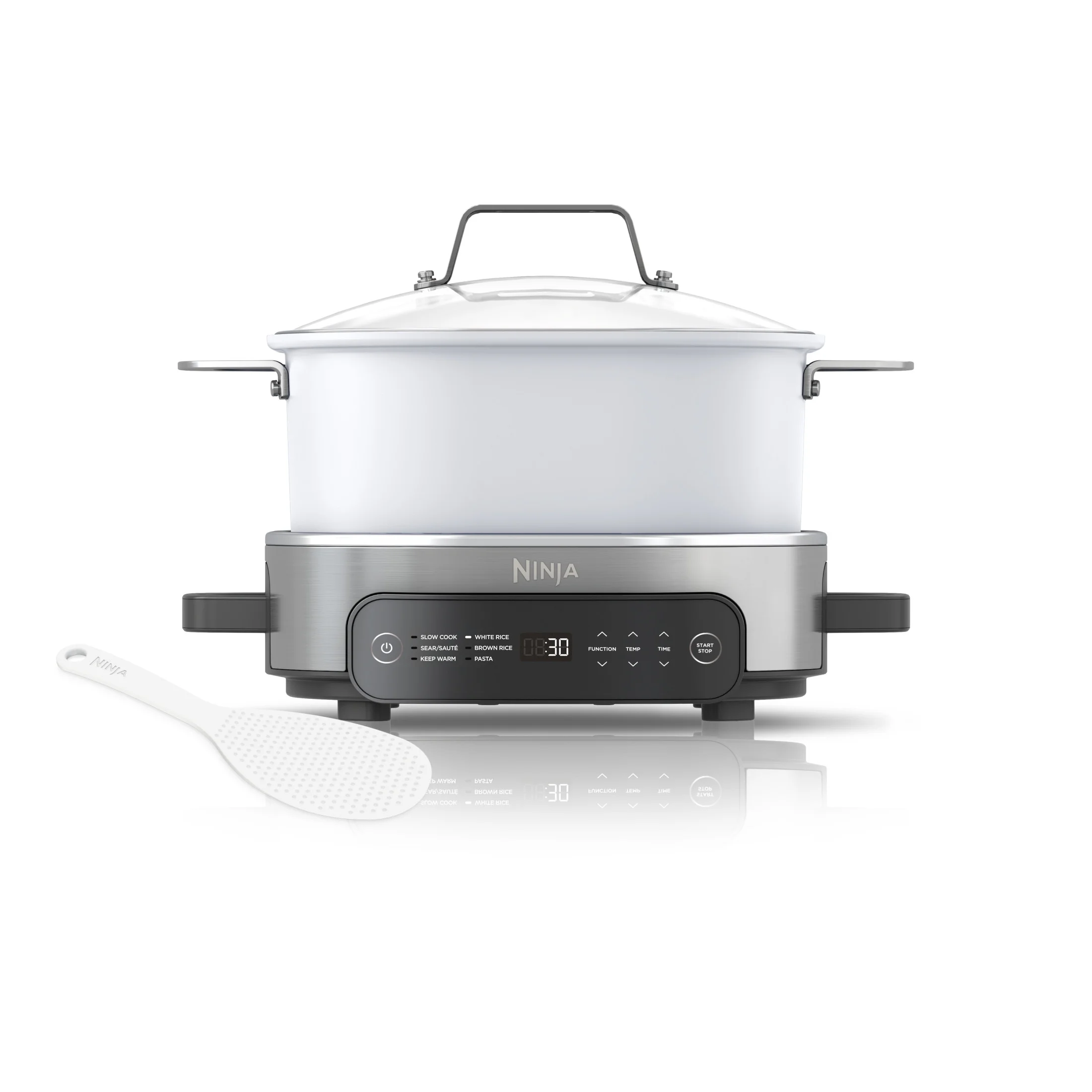 Ninja Foodi 6.5 Qt Everyday Possiblecooker, Stainless Steel/White, Multi Cooker, Slow Cooker, MC1100