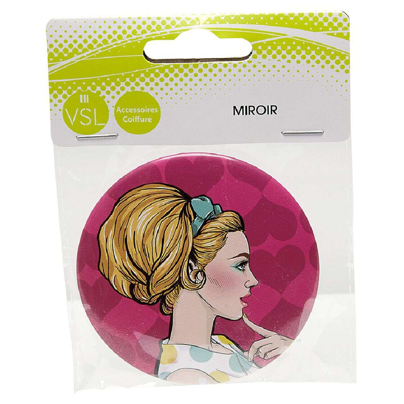 Miroir de poche rose