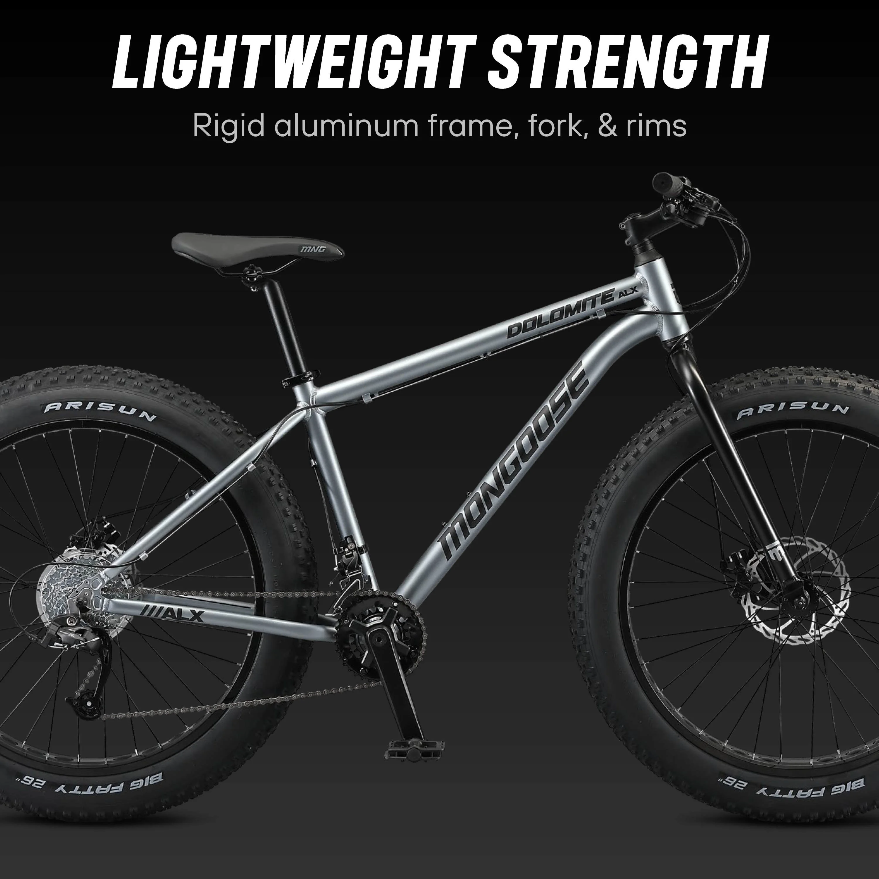 26" Dolomite ALX Unisex Fat Tire Mountain Bike, Gray, Ages 12+(26") - Image 3