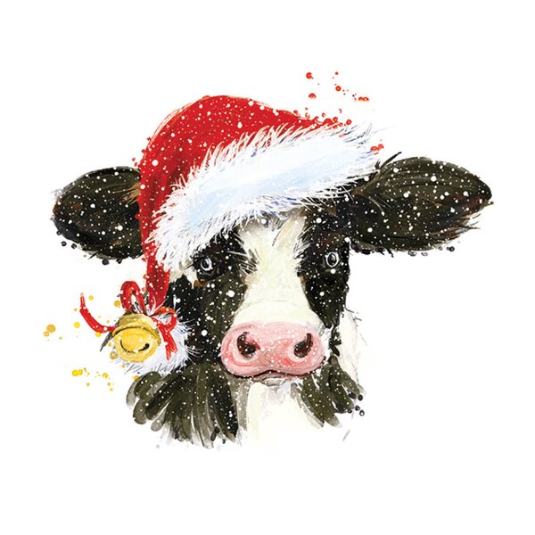 Serviett 33x33 cm 20 stk Christmas Cow Bell