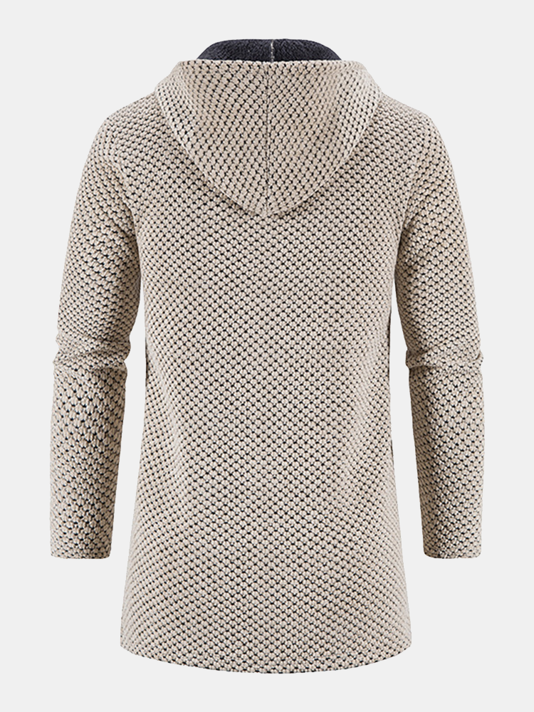 Pull à capuche texturé long