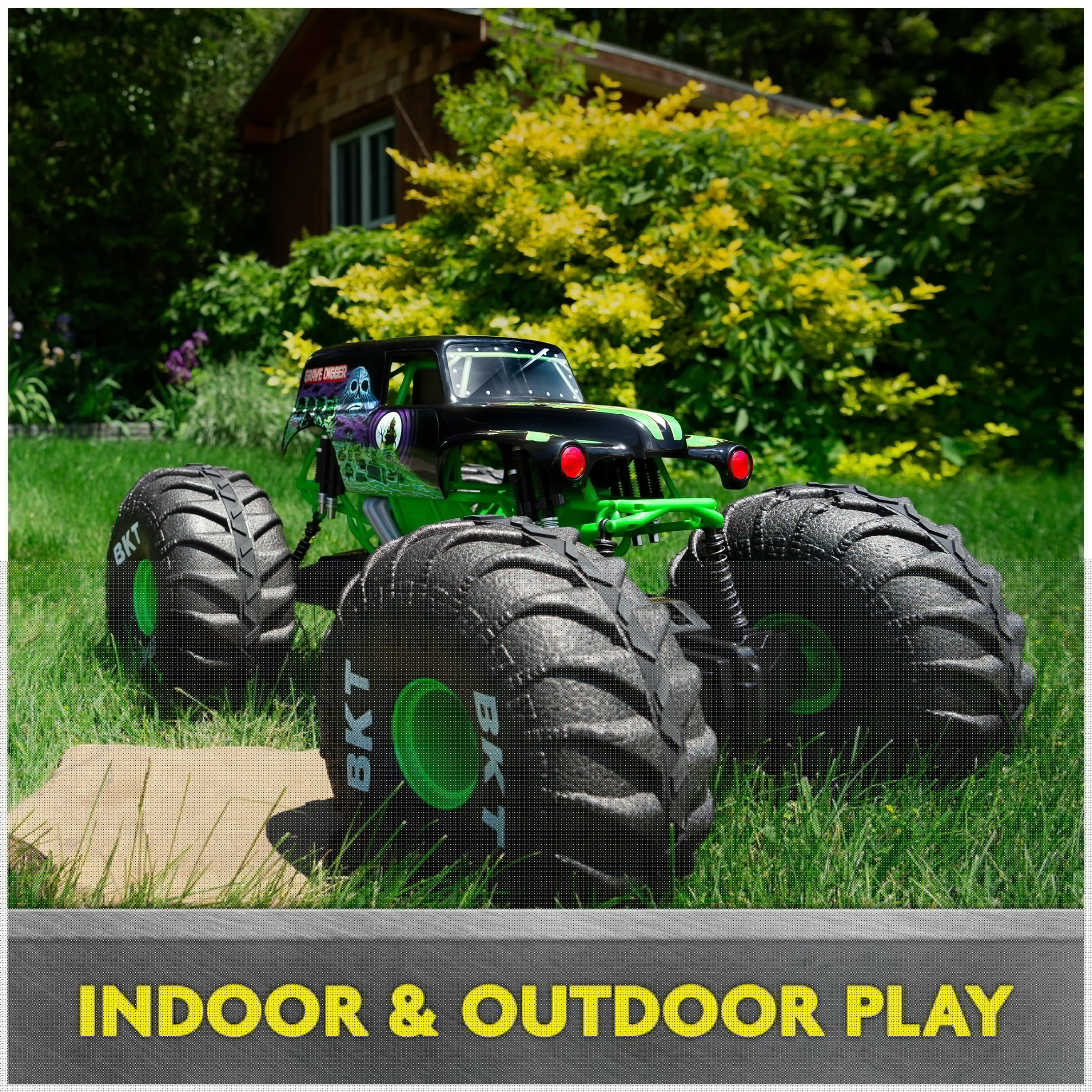 Official Mega Grave Digger All-Terrain Remote Control Monster Truck with Lights. 1:6 Scale. Kids Toys for Boys and Girls Ages 4-6+ - Image 5