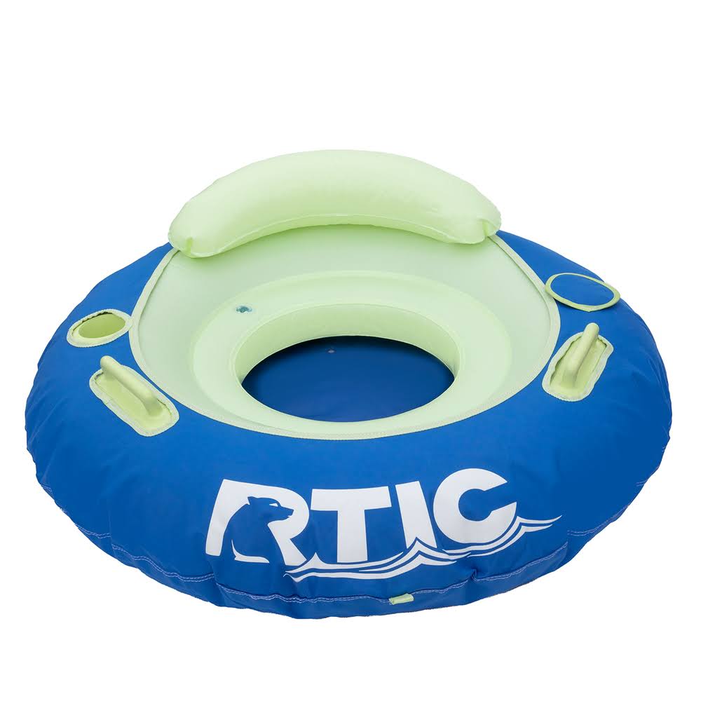 RTIC Tough River Tube, Blue Marlin, Inflatable Water Raft with Heavy-Duty Handles, Drink Holder, and Backrest, Great for Pools, Lakes, rivers, adult