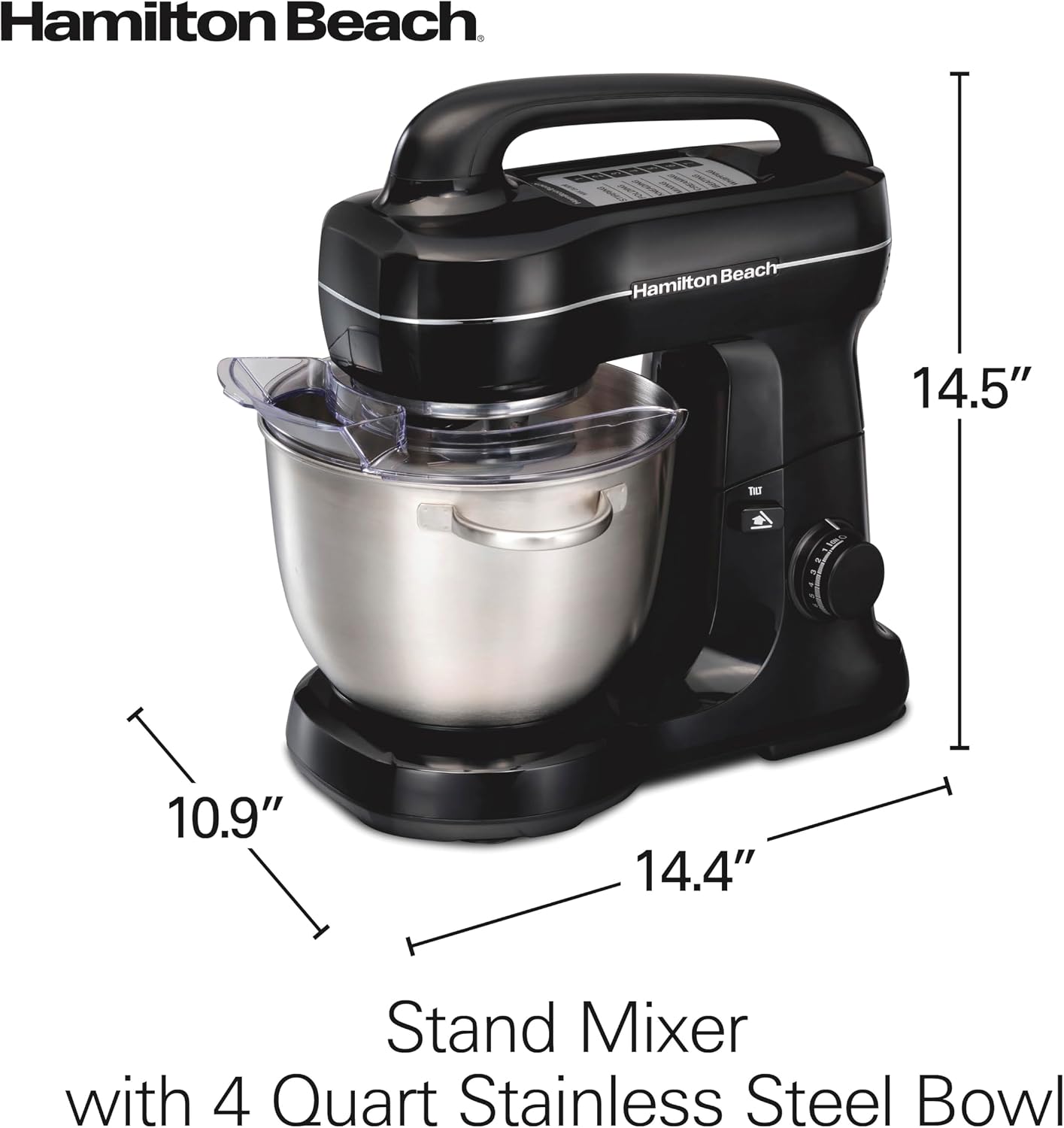 Hamilton Beach 4 Qt Electric Stand Mixer With 7 Speeds, Easy-Carry Handle