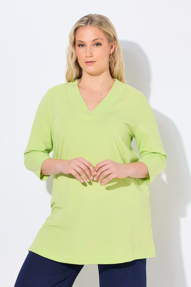 Stretch A-Line 3/4 Sleeve Knit Top