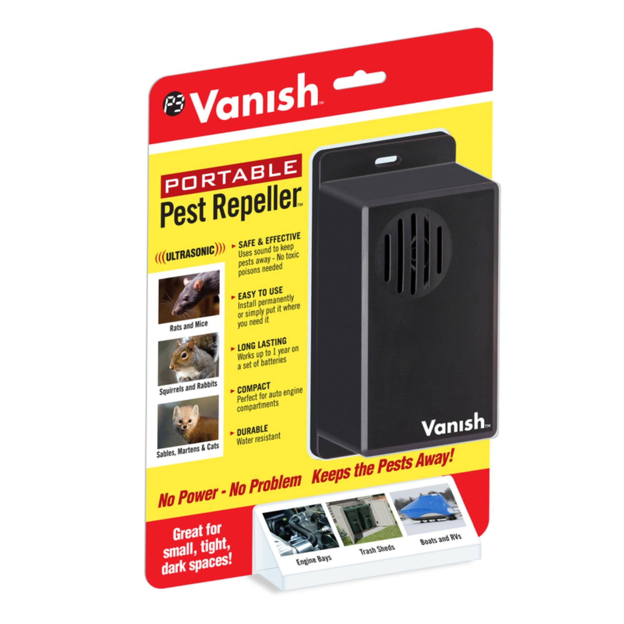 Vanish Portable Battery-Powered Electronic Pest Repeller for Outdoor Pests