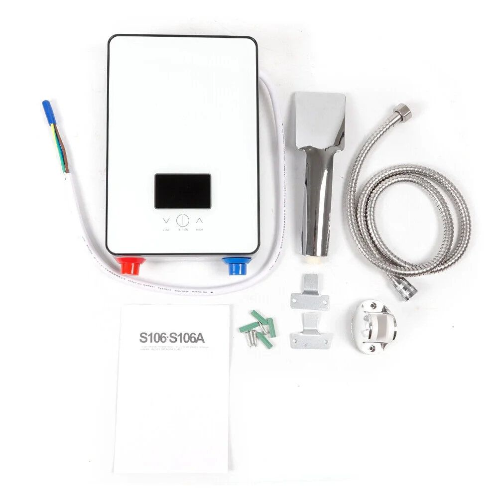 4500W Whole House Electric Water Heater Tankless Instant Water Heater with Shower Head 110V 30 - 55