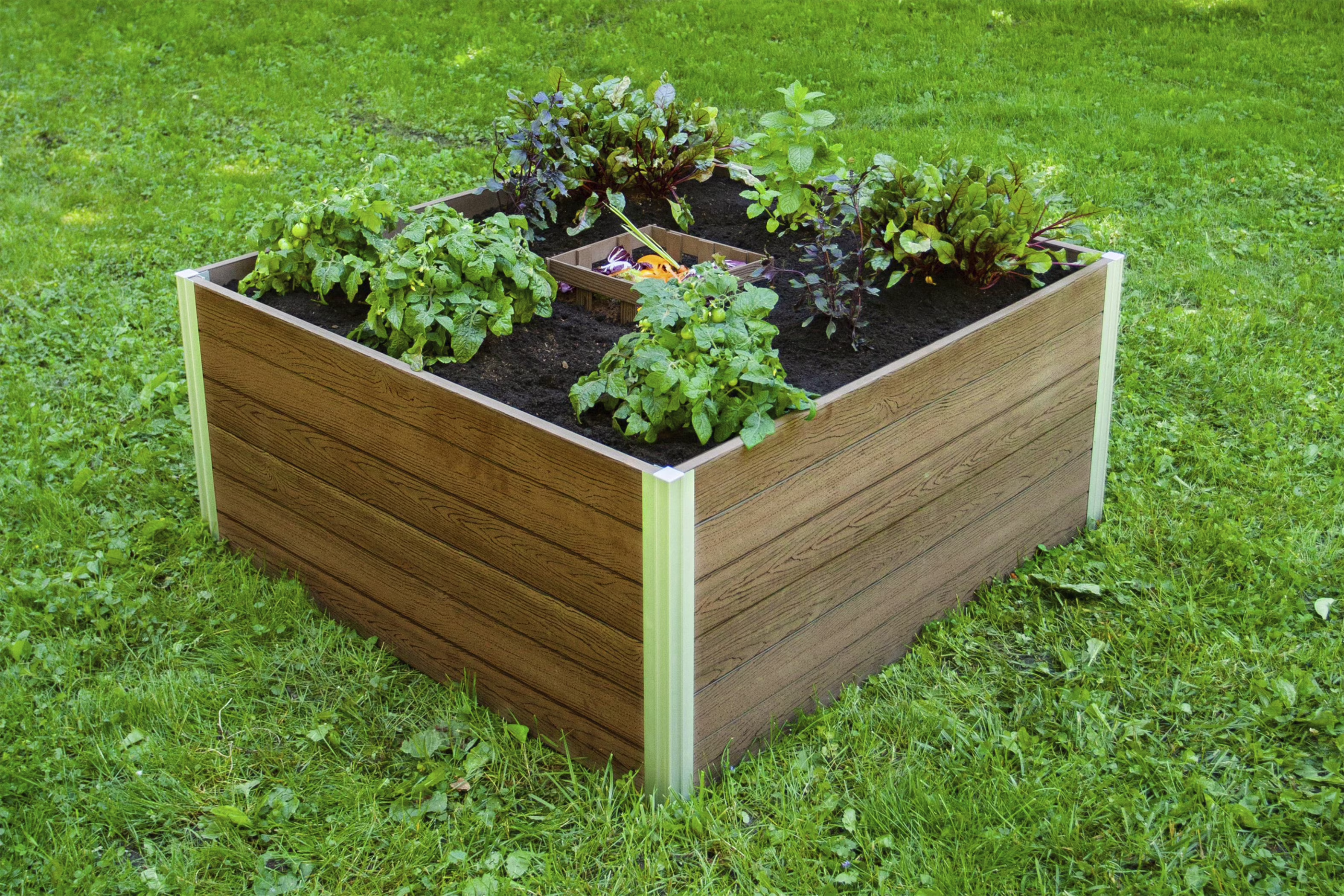 Vita Urbana 4'L x 4'W x 22H Vinyl Keyhole Composting Garden, Espresso Brown, VT17501