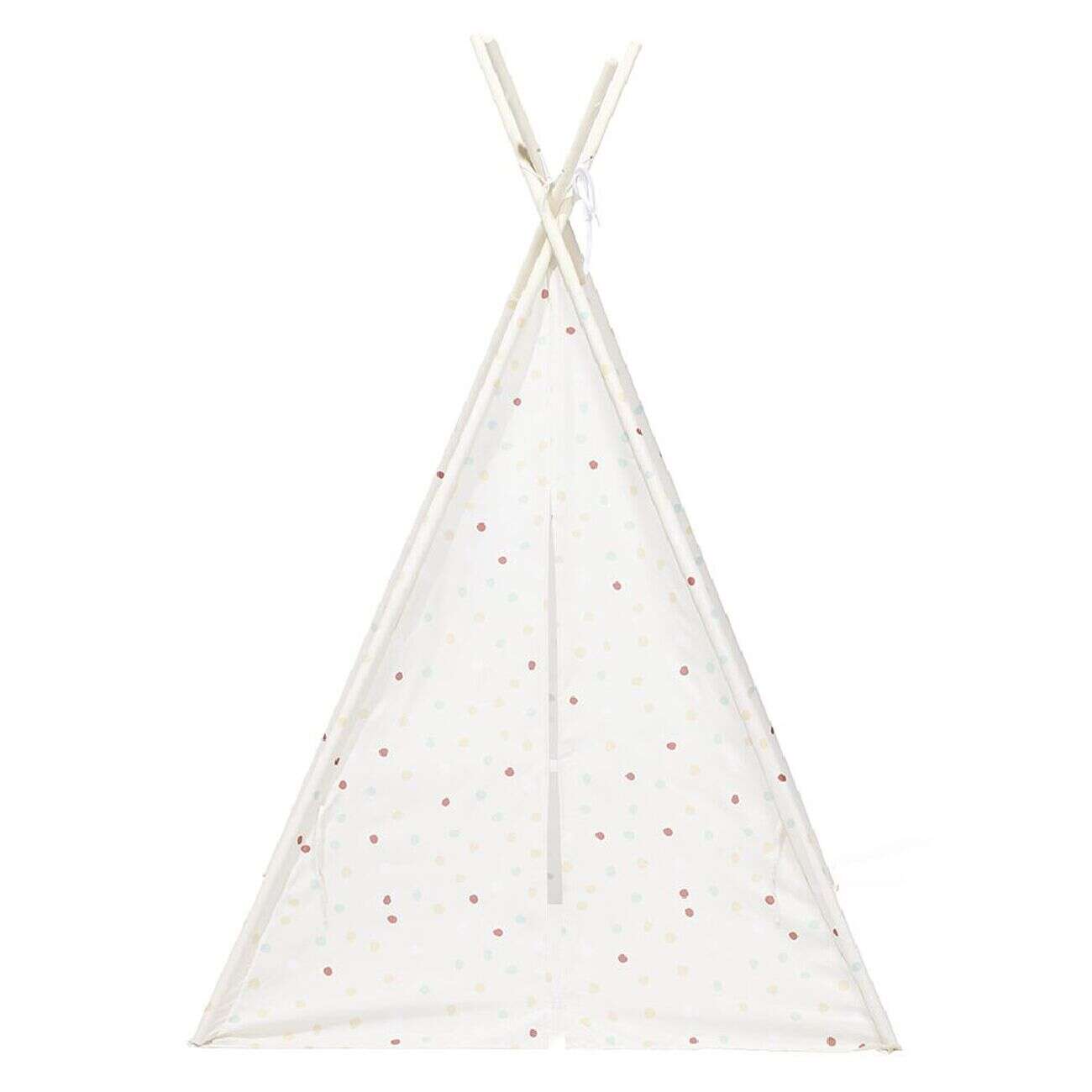 Tipi Flower polyester blanc à pois - L120xP120xH160 cm