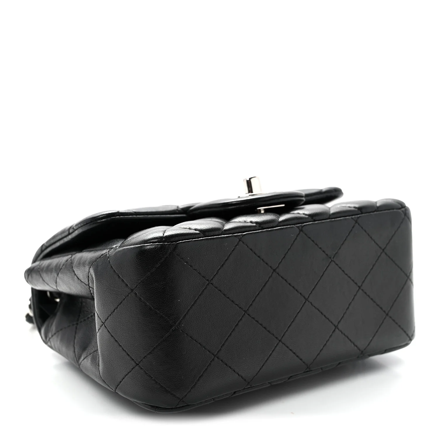 Lambskin Quilted Mini Square Flap Black