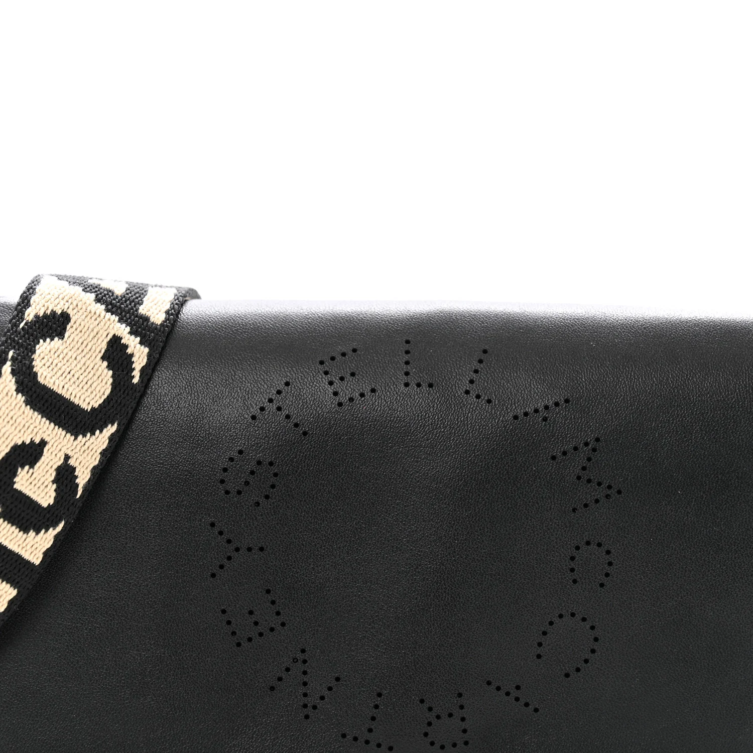 Eco Alter Nappa Perforated Logo Mini Crossbody Bag Black