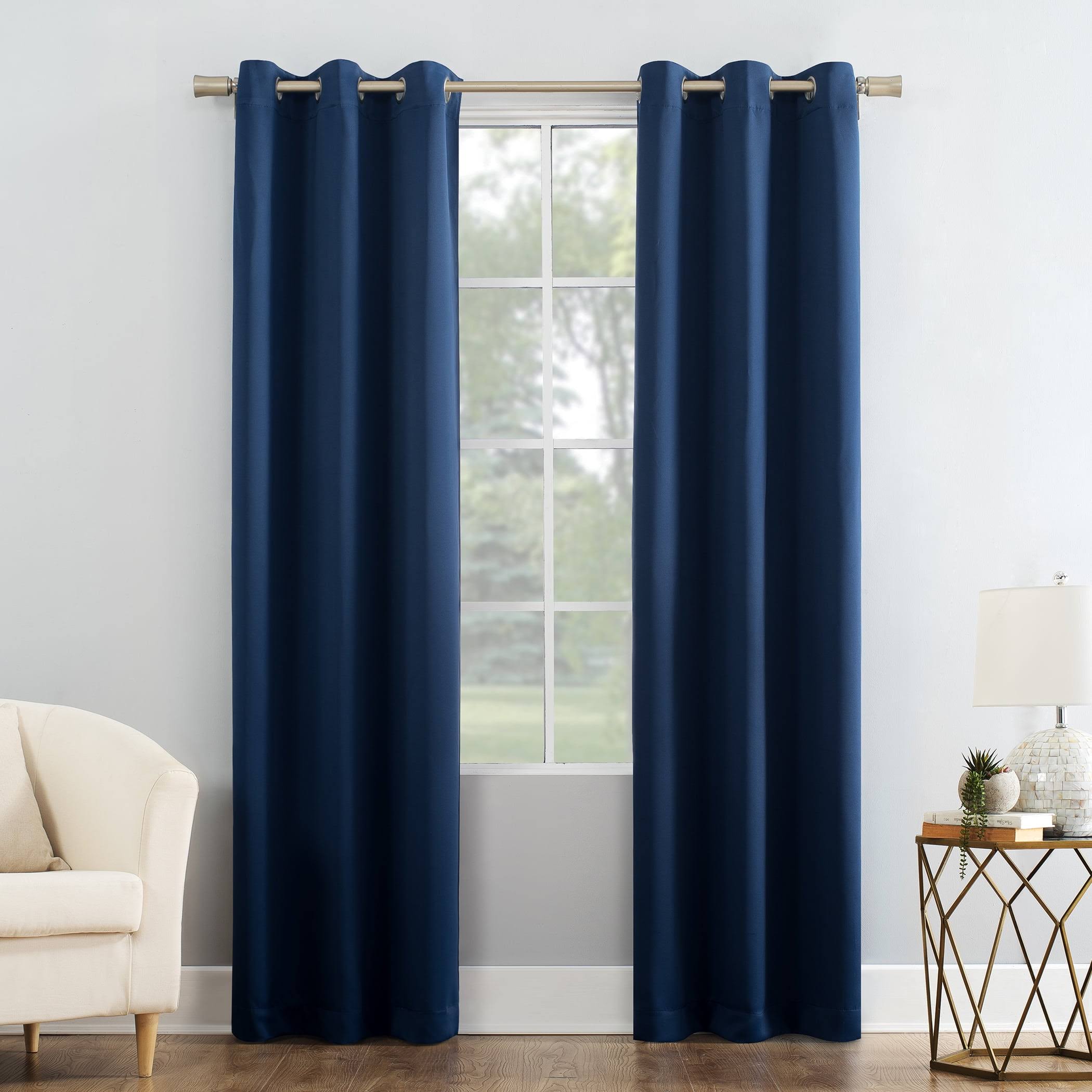Mainstays Blackout Energy Efficient Grommet Curtain Panel 40X84 Blue