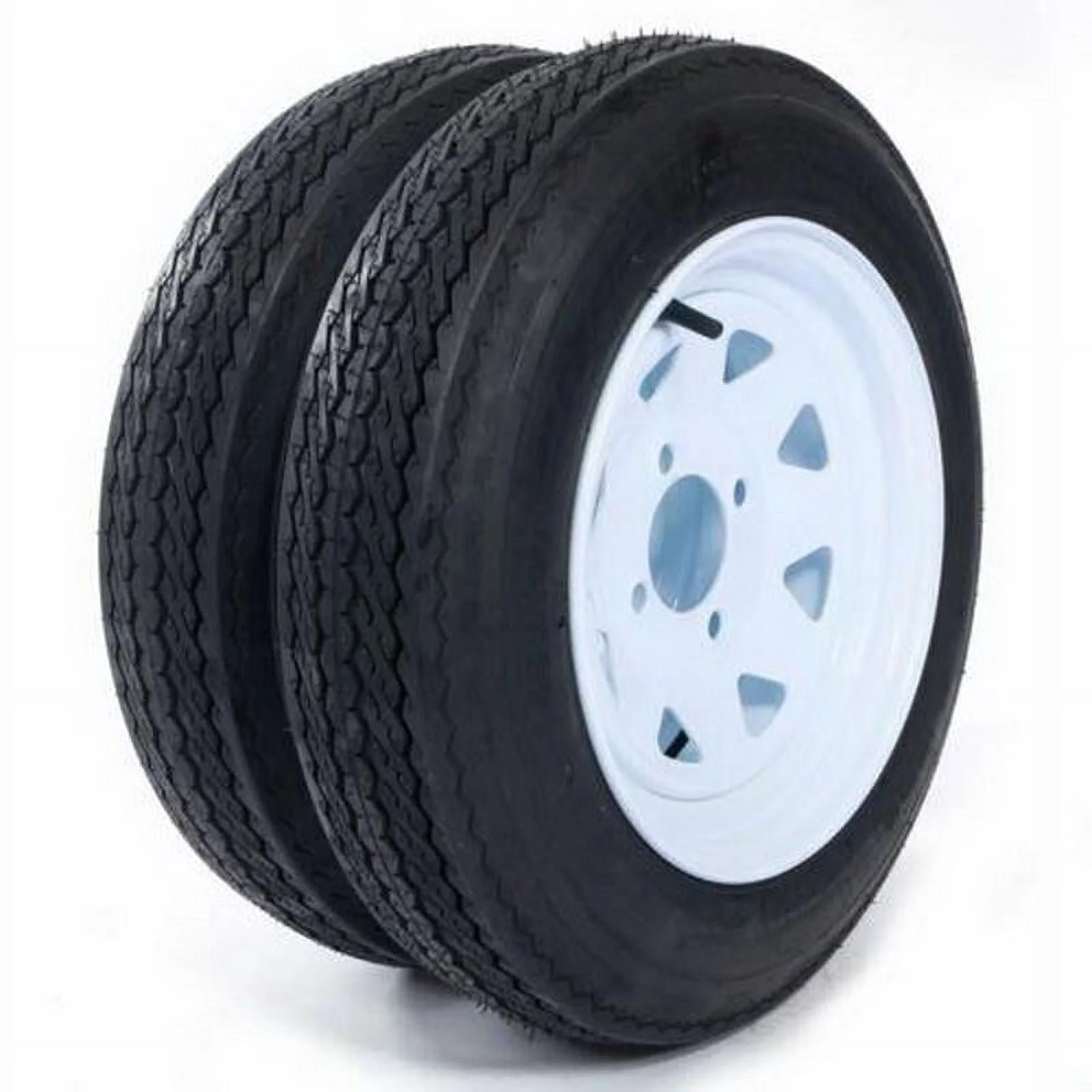 Ktaxon 1 Pair of Trailer Tires & Rims 4.80 - 12 480 - 12 4.80 X 12 4 Lug Wheel White Spoke 780 lb