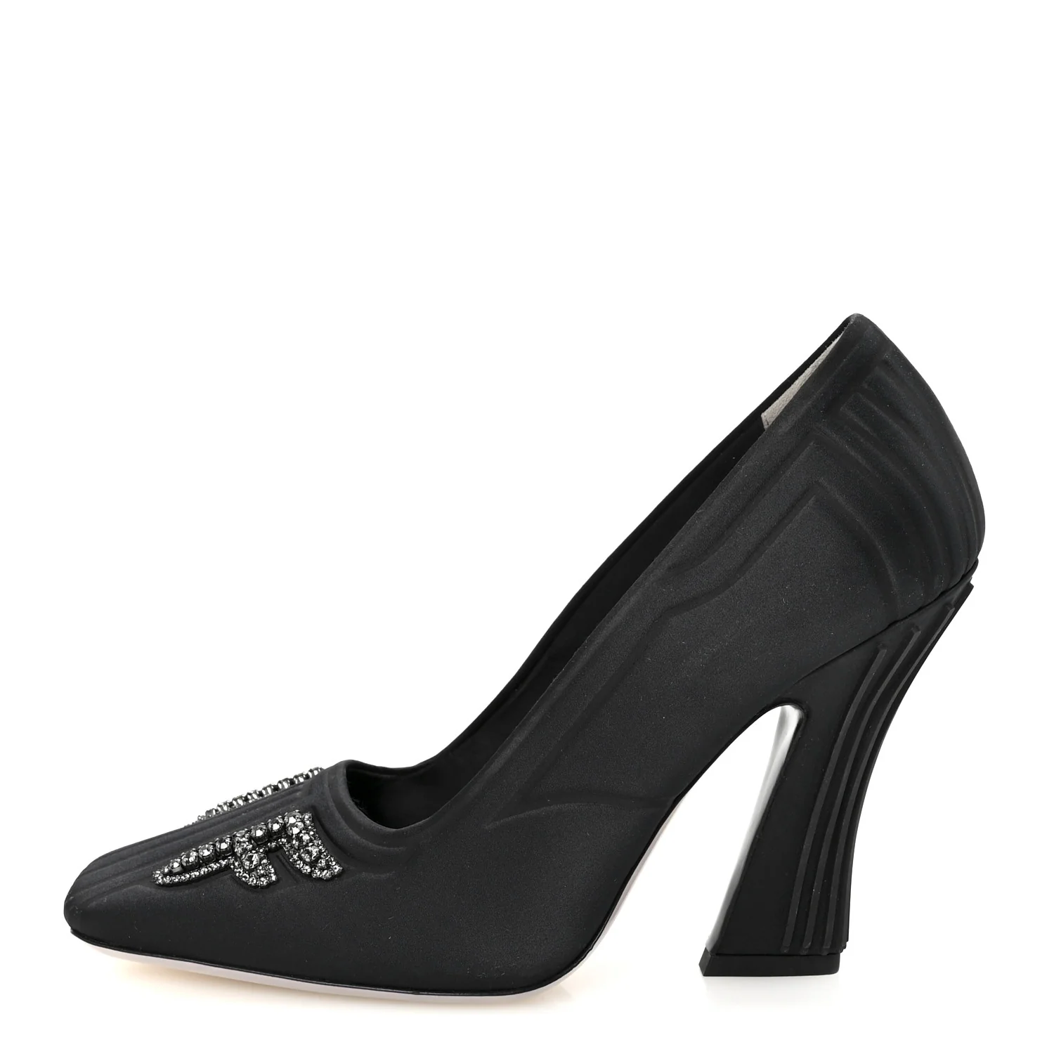 Satin Crystal Embellished FFreedom Pumps 37 Black