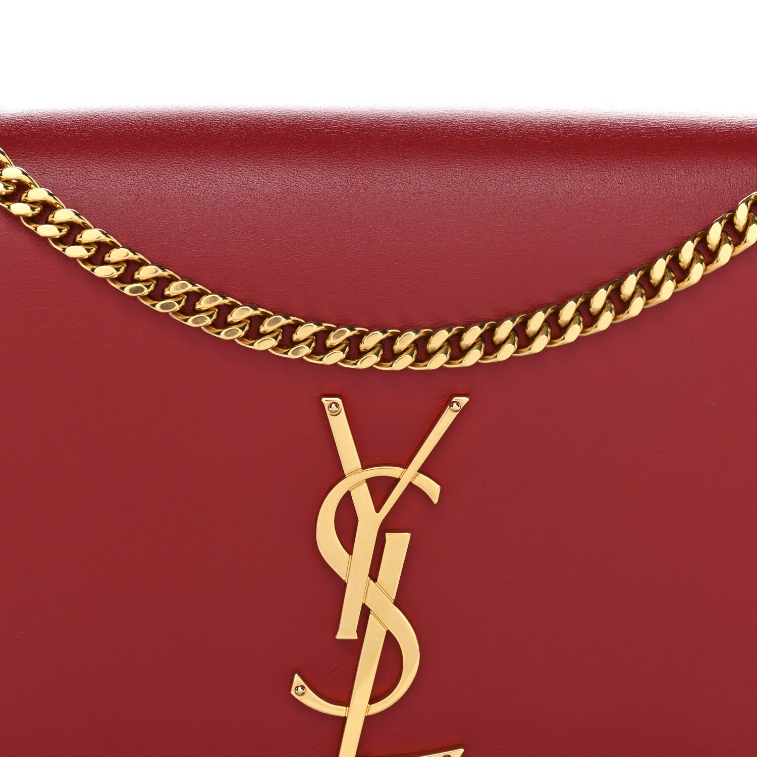 Smooth Calfskin Medium Classic Monogram Kate Tassel Satchel Lipstick Red