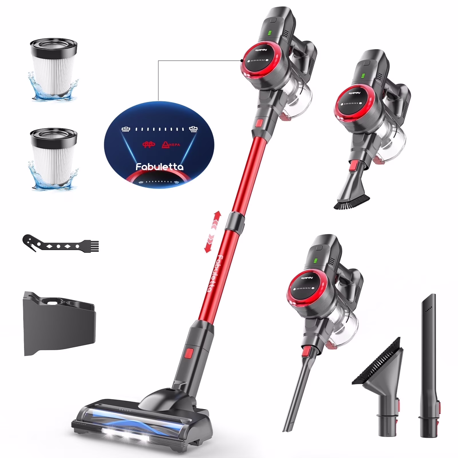 Cordless Vacuum Cleaner 35KPA Self-Standing Stick Vacuum 50min 400W Vac for Home Pet Hair Car Carpet Hardwood Floor, Black(Black) - Image 3